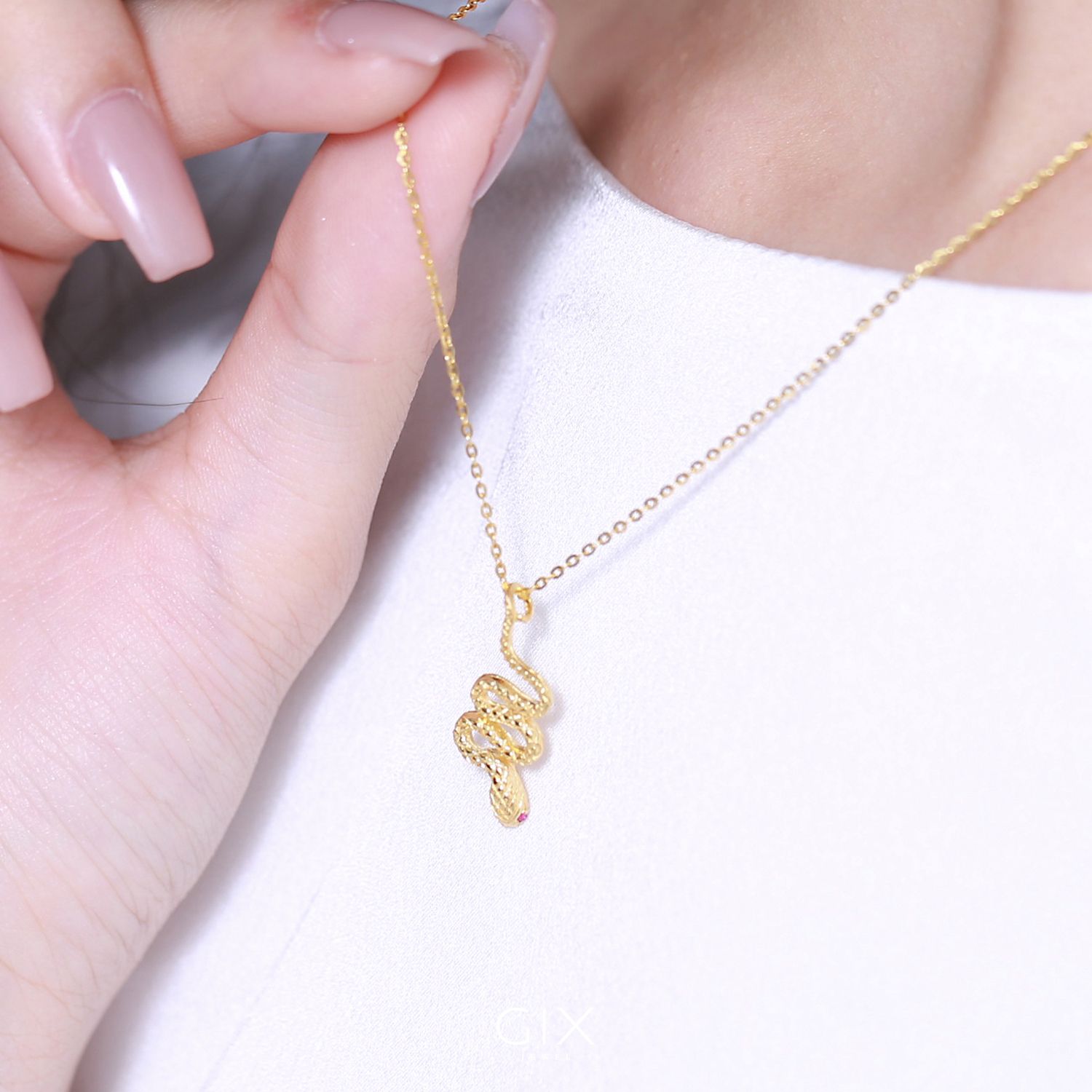 Dây chuyền rắn xoắn đuôi vàng 610 18k nữ sợi nhỏ kiểu mới nhất Gixjewel