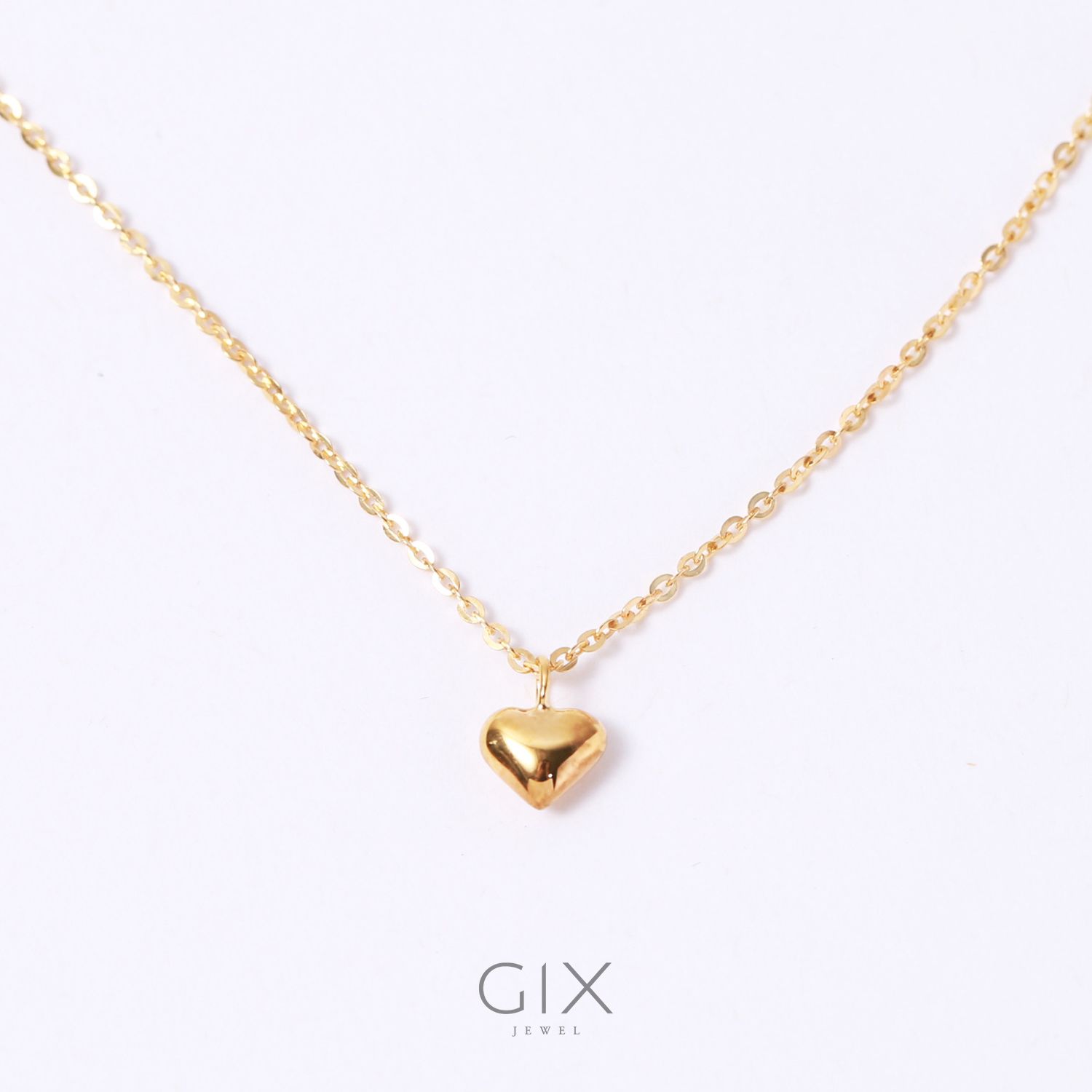  Dây chuyền bạc mạ vàng tim nổi Gix Jewel SPGDC13 