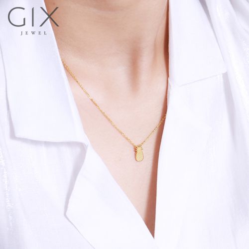  Dây chuyền bạc mạ vàng hình trái thơm quà sinh nhật xinh xắn Gix Jewel DC14 