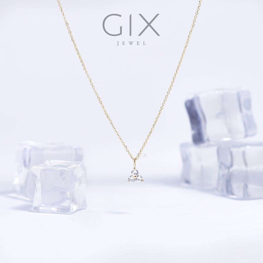  Dây chuyền bạc mạ vàng đính 3 viên đá Cz Gix Jewel DC21 