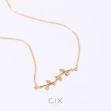  Dây chuyền bạc mạ vàng lá cây đính đá Cz Gix Jewel DC22 