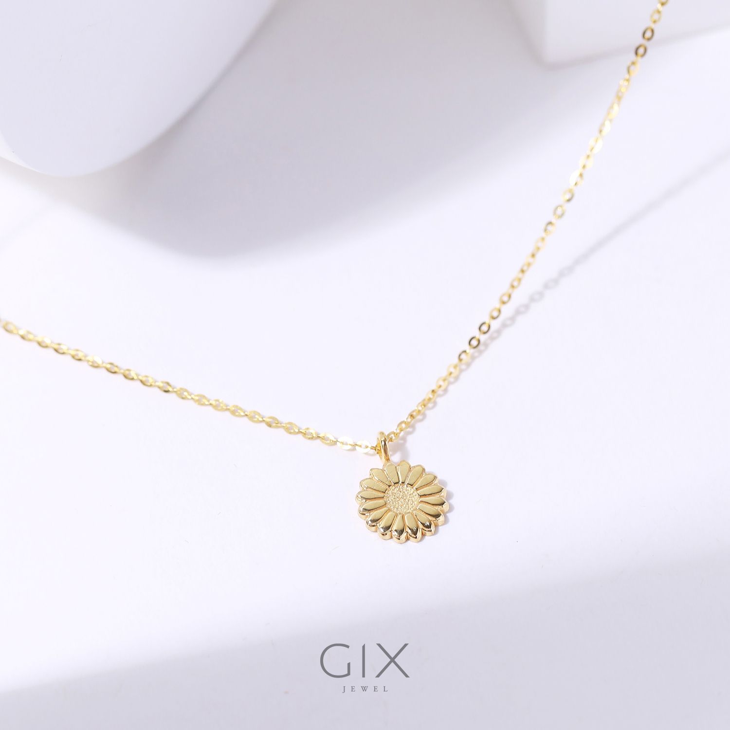 Dây chuyền vàng mỏng hot trend vàng 610 sát cổ nữ hình cúc hoạ mi Gix Jewelry