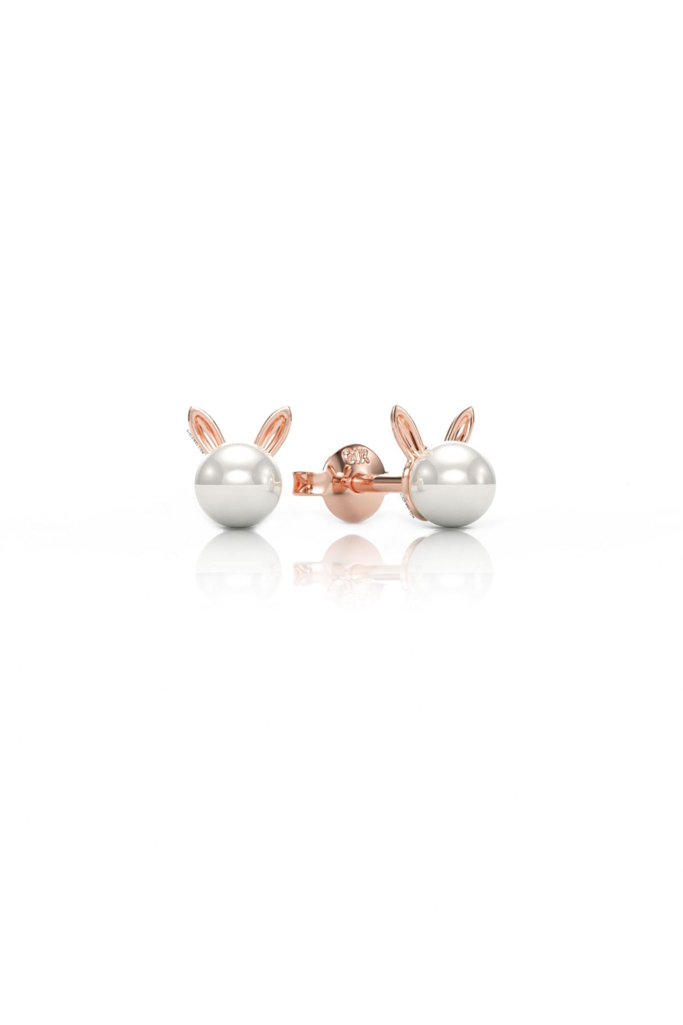 Hoa tai ngọc trai vàng tây cho bé bạc đẹp kiểu mới hình mèo Gixjewelry