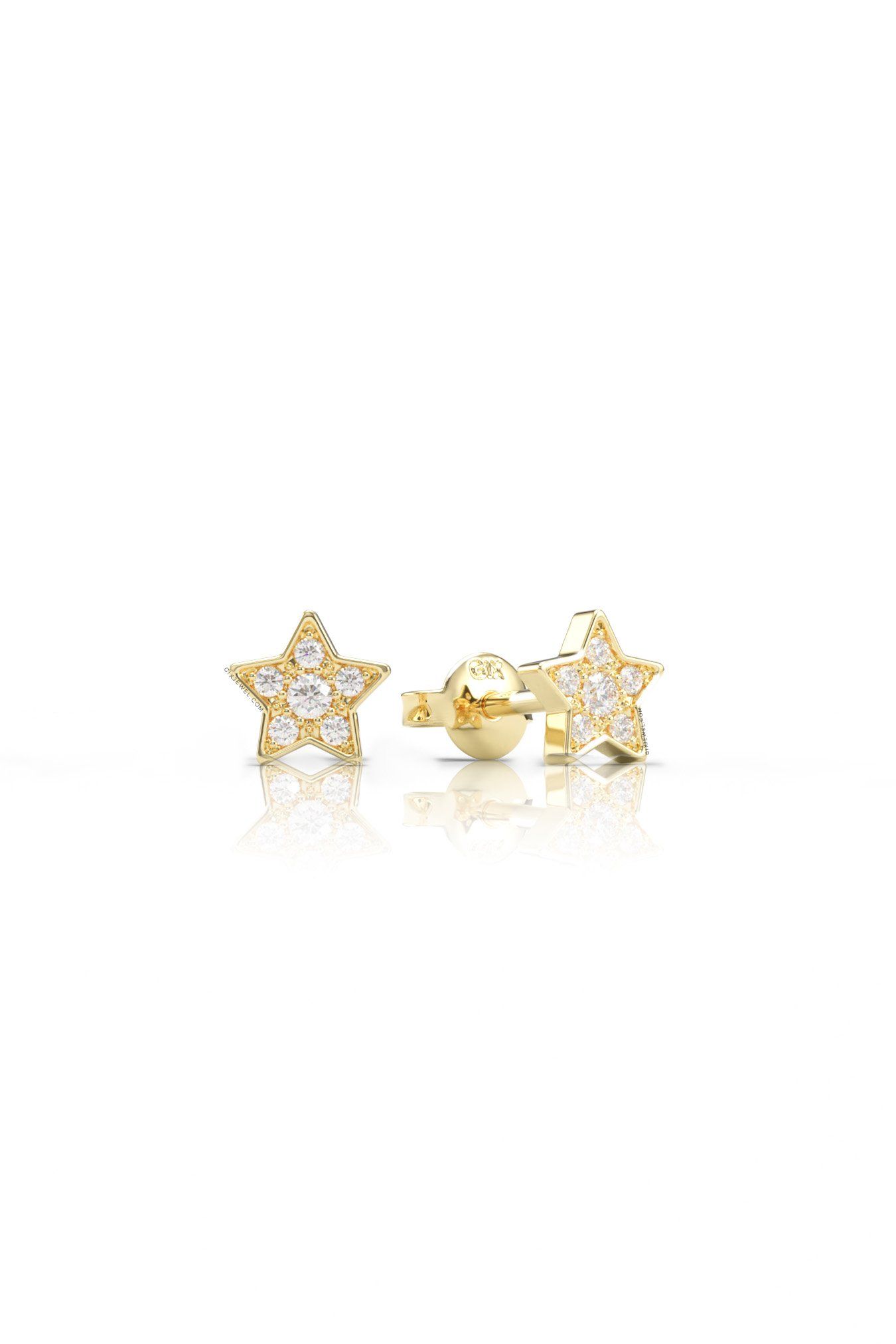 Khuyên tai vàng ta Gix Jewel mạ vàng trắng đính đá tấm ngôi sao