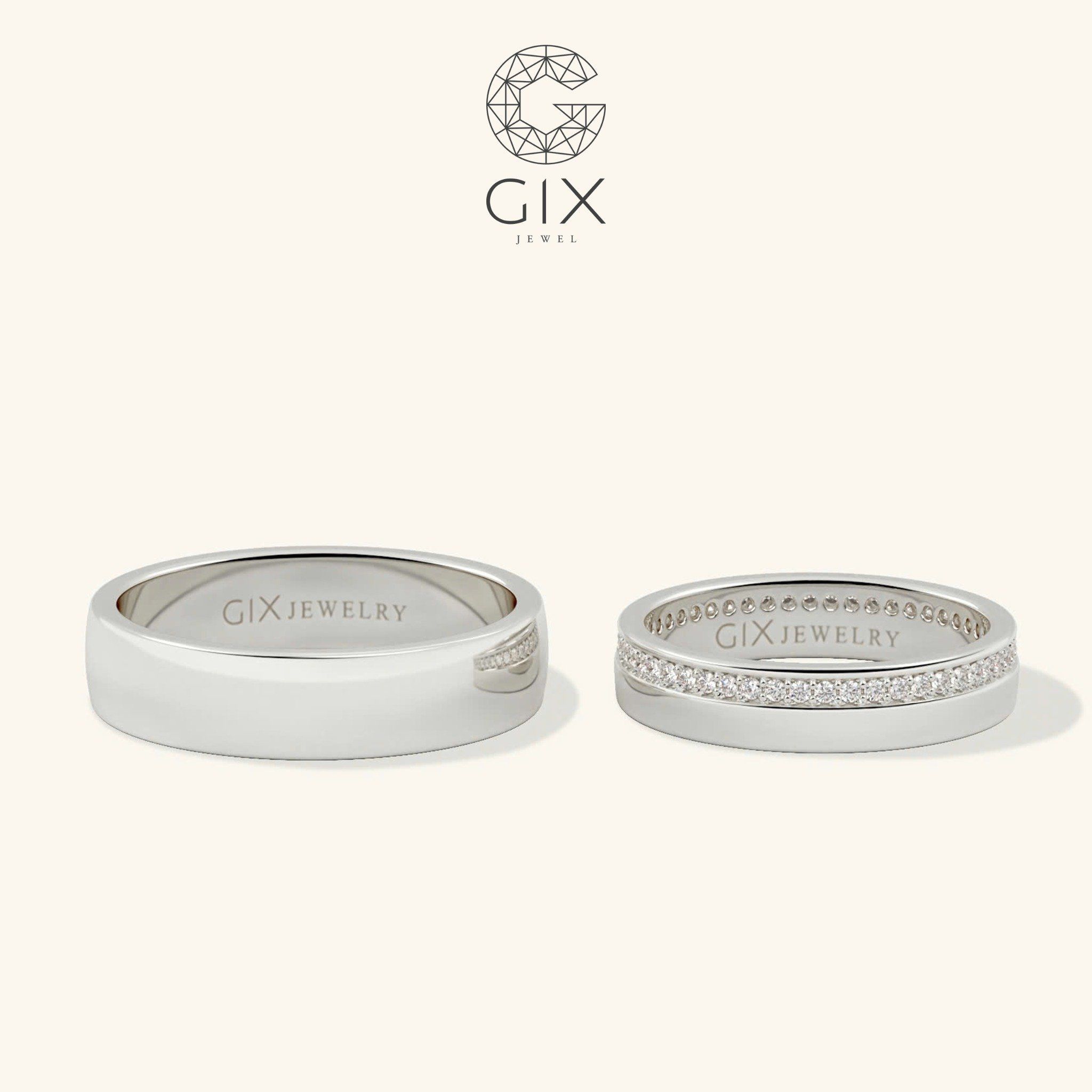 Nhẫn Cưới Vàng 10K Kim Cương Cao Cấp Gix - GCR25050024