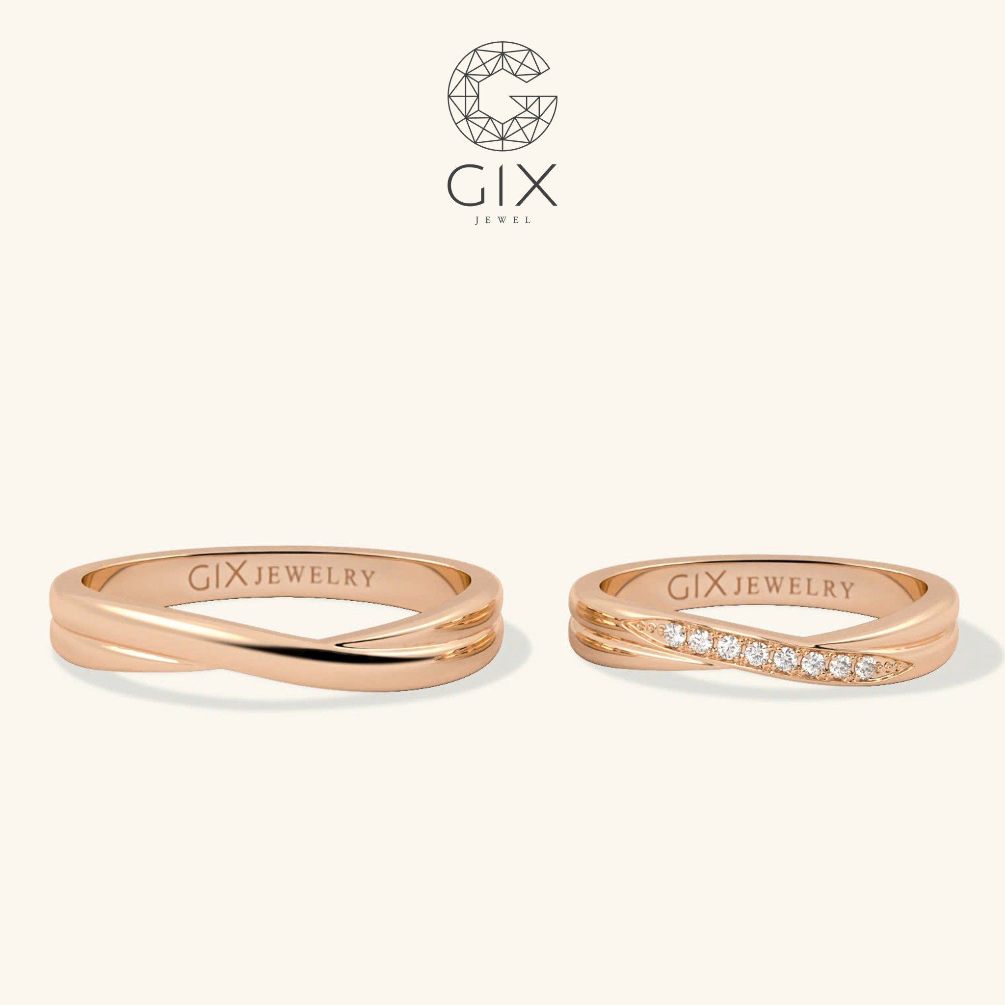 Nhẫn Cưới Đôi Vàng 18k Dáng Vô Cực Gix Jewel - GCR25050056