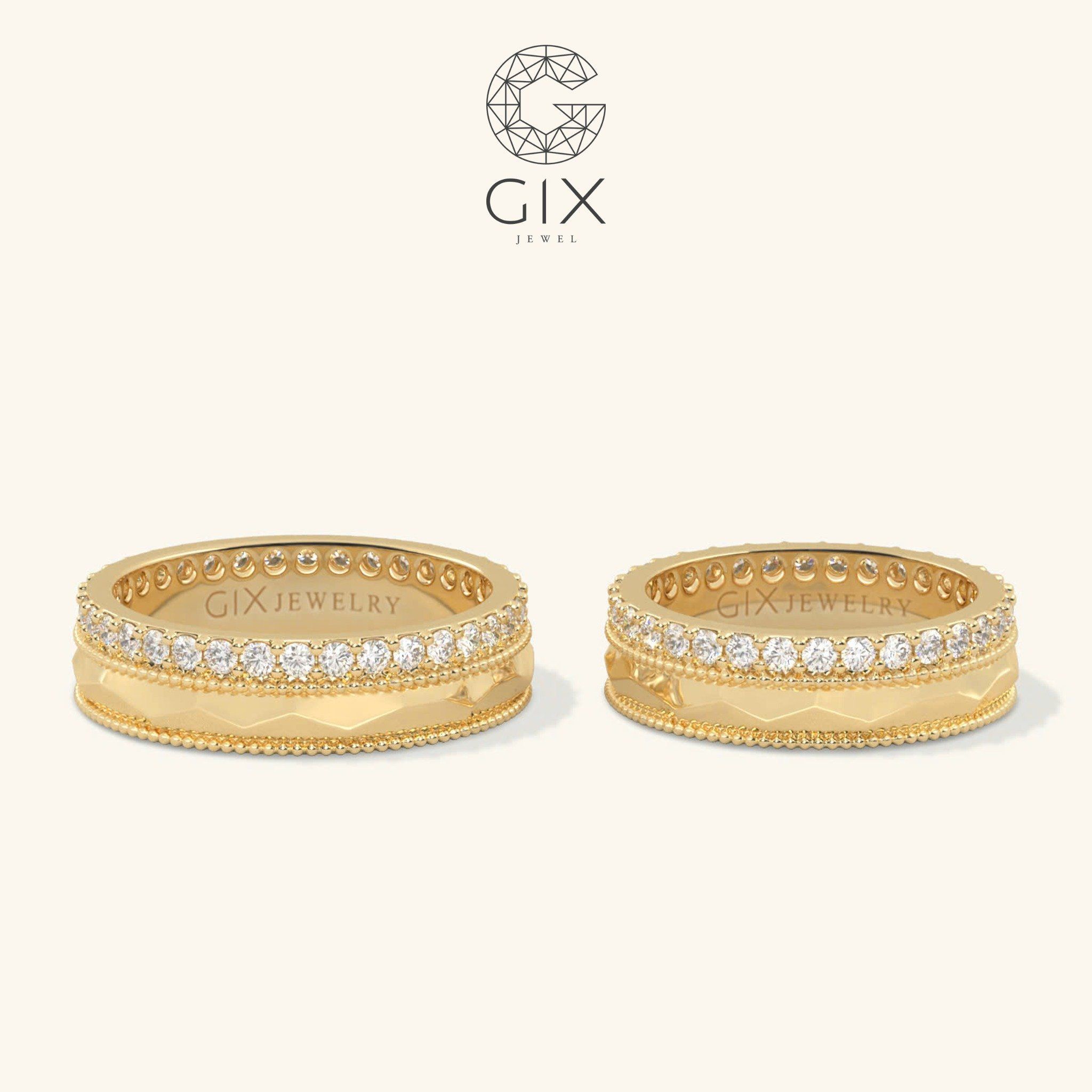 Nhẫn Cưới Vàng 14k Đẹp Mới Nhất Gix Jewel - GCR25050044
