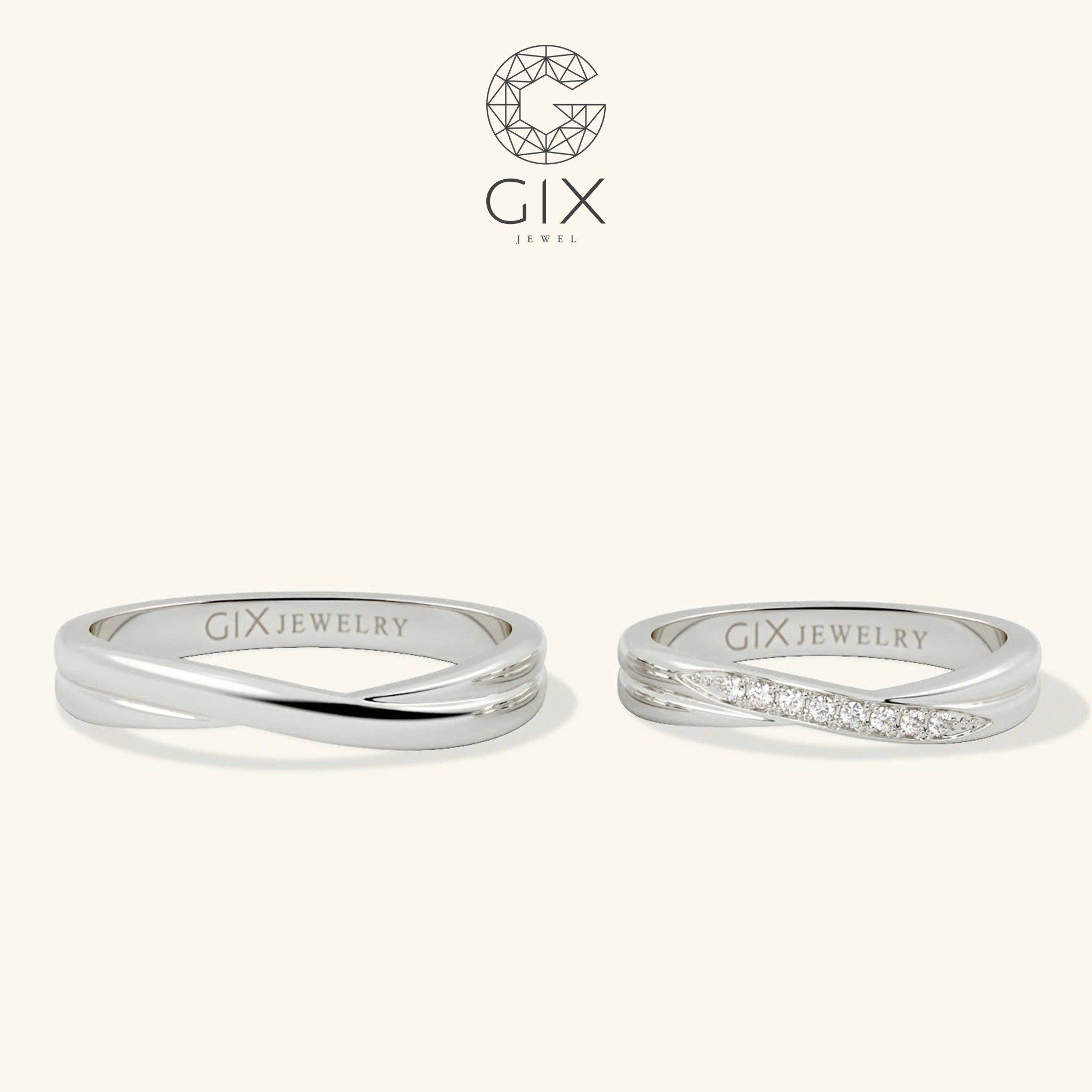 Nhẫn Cưới Đôi Vàng 18k Dáng Vô Cực Gix Jewel - GCR25050056