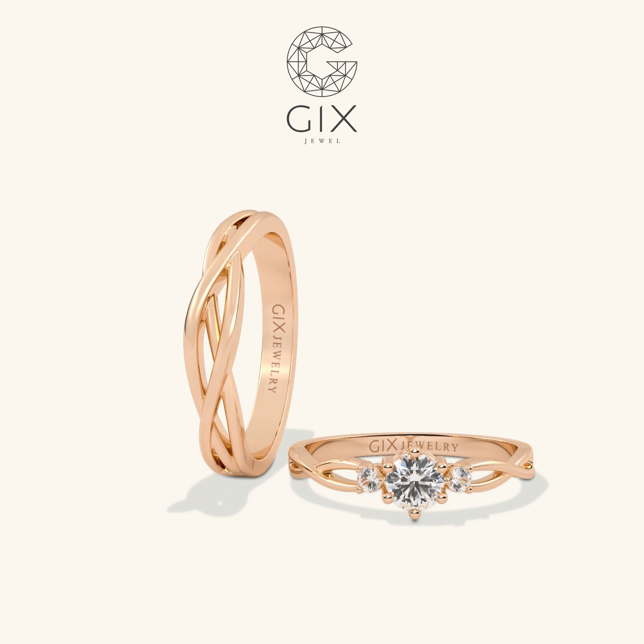 Nhẫn Cưới Vàng 14K Gix Jewel - GCR25050040