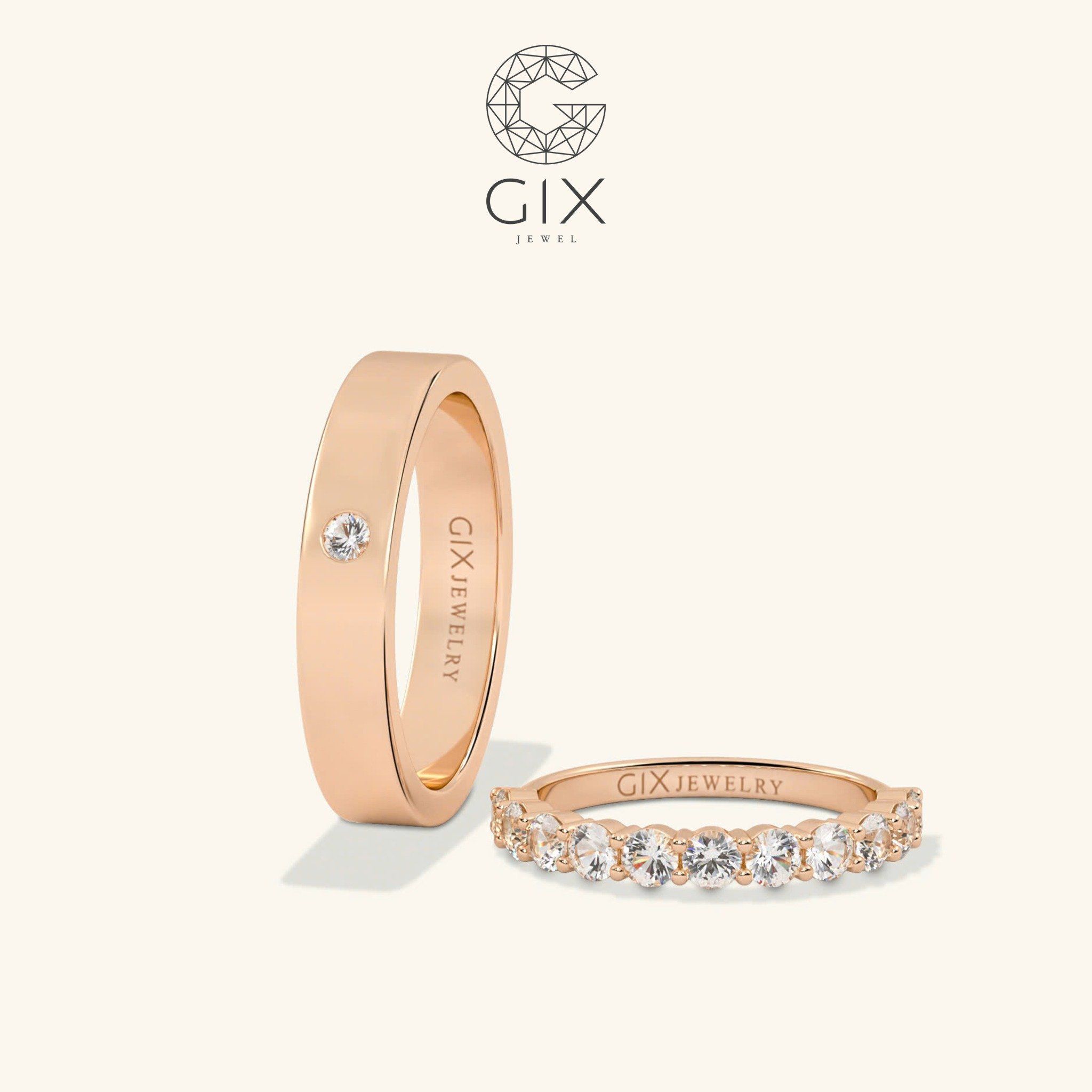 Nhẫn cưới Eternity vàng 14k đính kim cương Moissanite - GCR25050026
