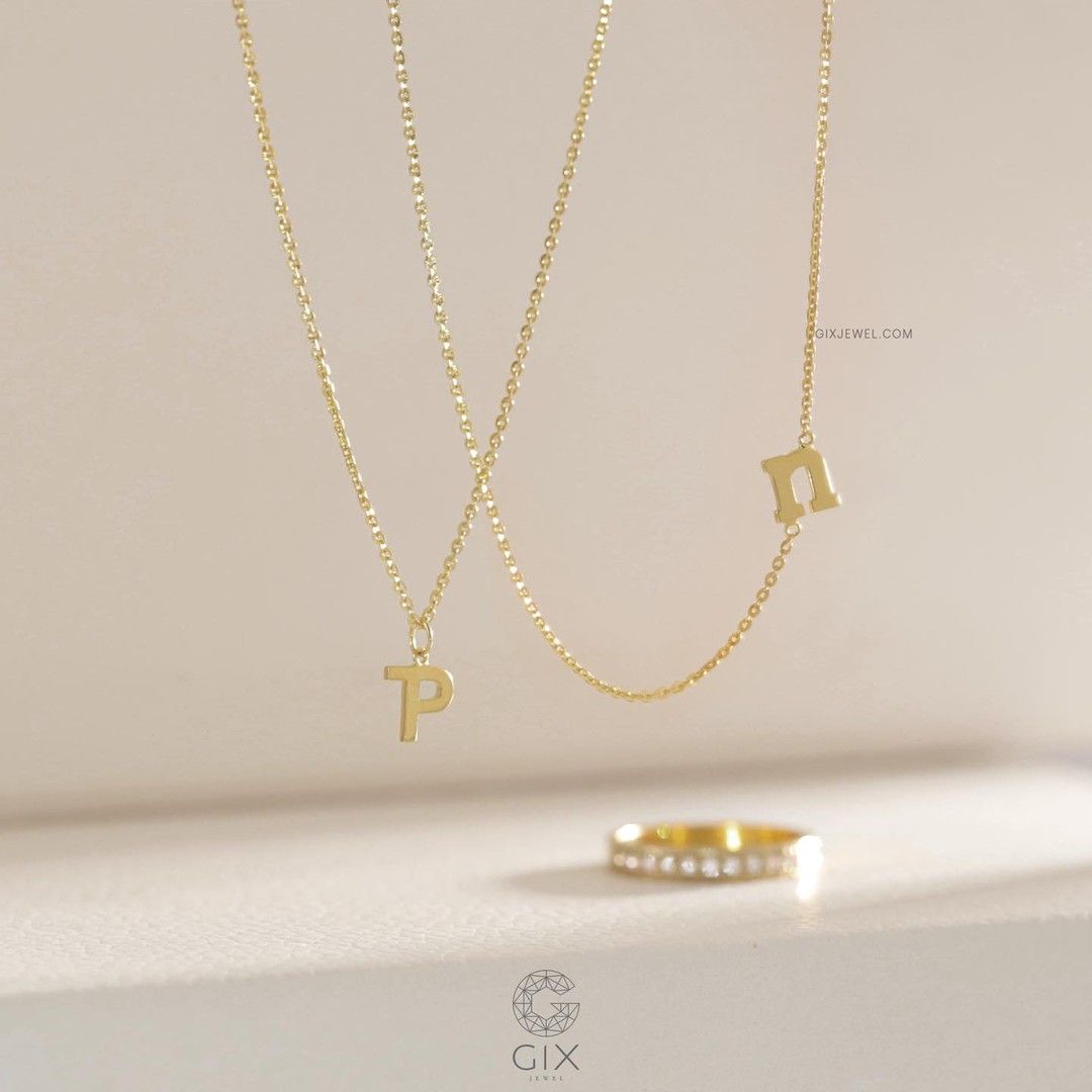 Dây chuyền vàng 18k khắc tên mình sợi nhuyễn ôm sát cổ nữ kiểu đẹp Gix Jewel