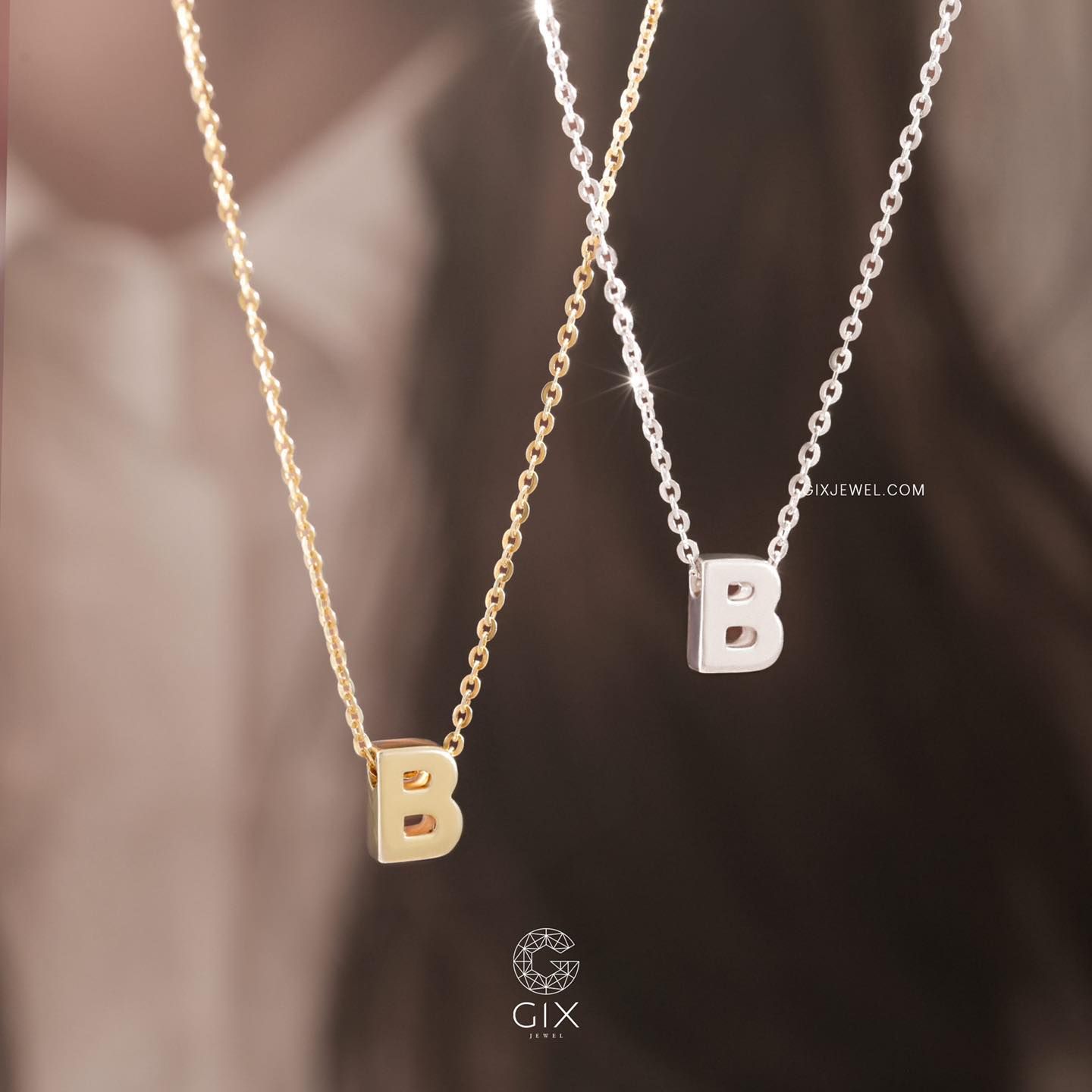 Dây chuyền chữ cái khắc tên bằng vàng 18k bạc s925 Gix Jewelry