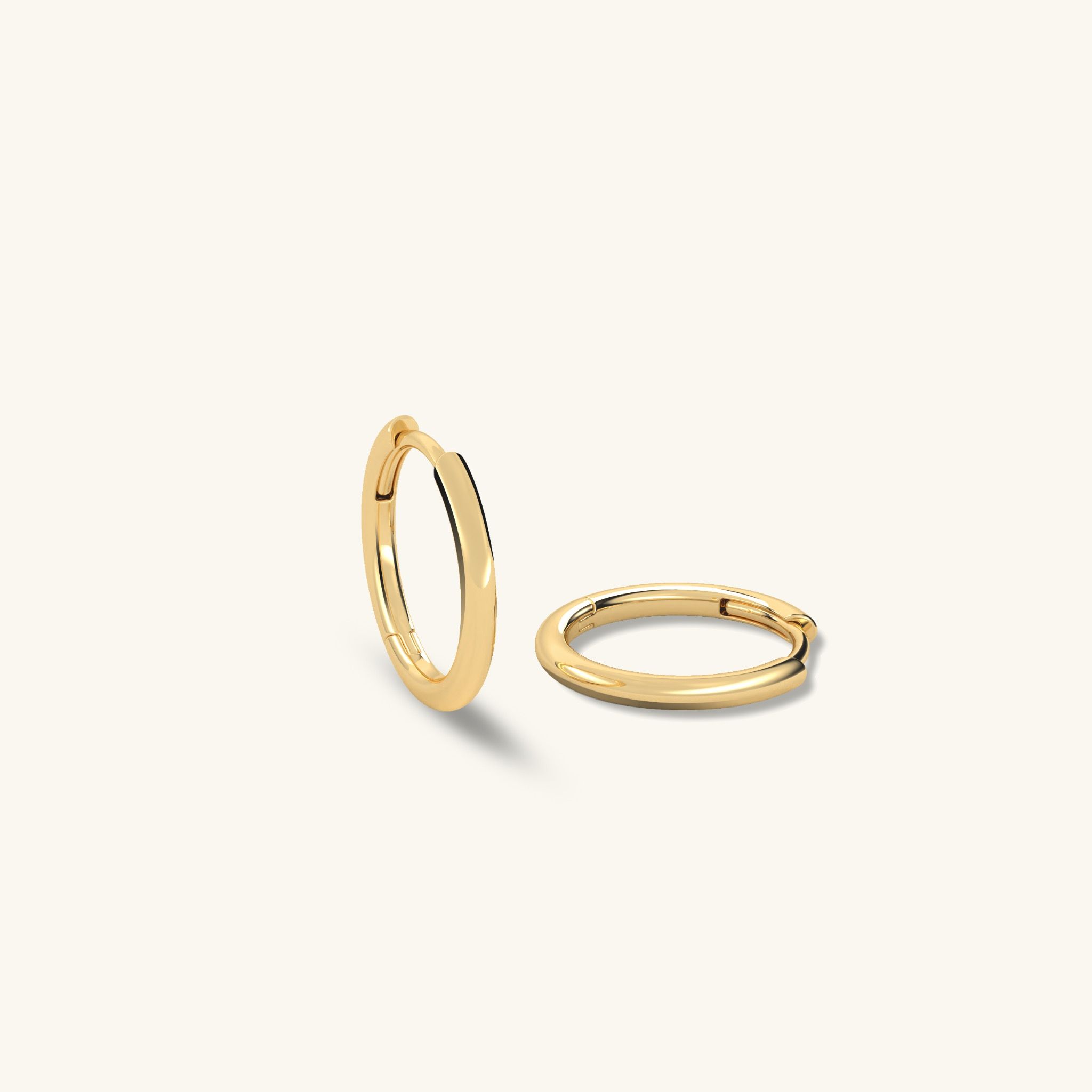 Bông tai tròn to 10mm đẹp vàng 18k & bạc thật cho nữ thiết kế tinh tế đeo sang chảnh Gix