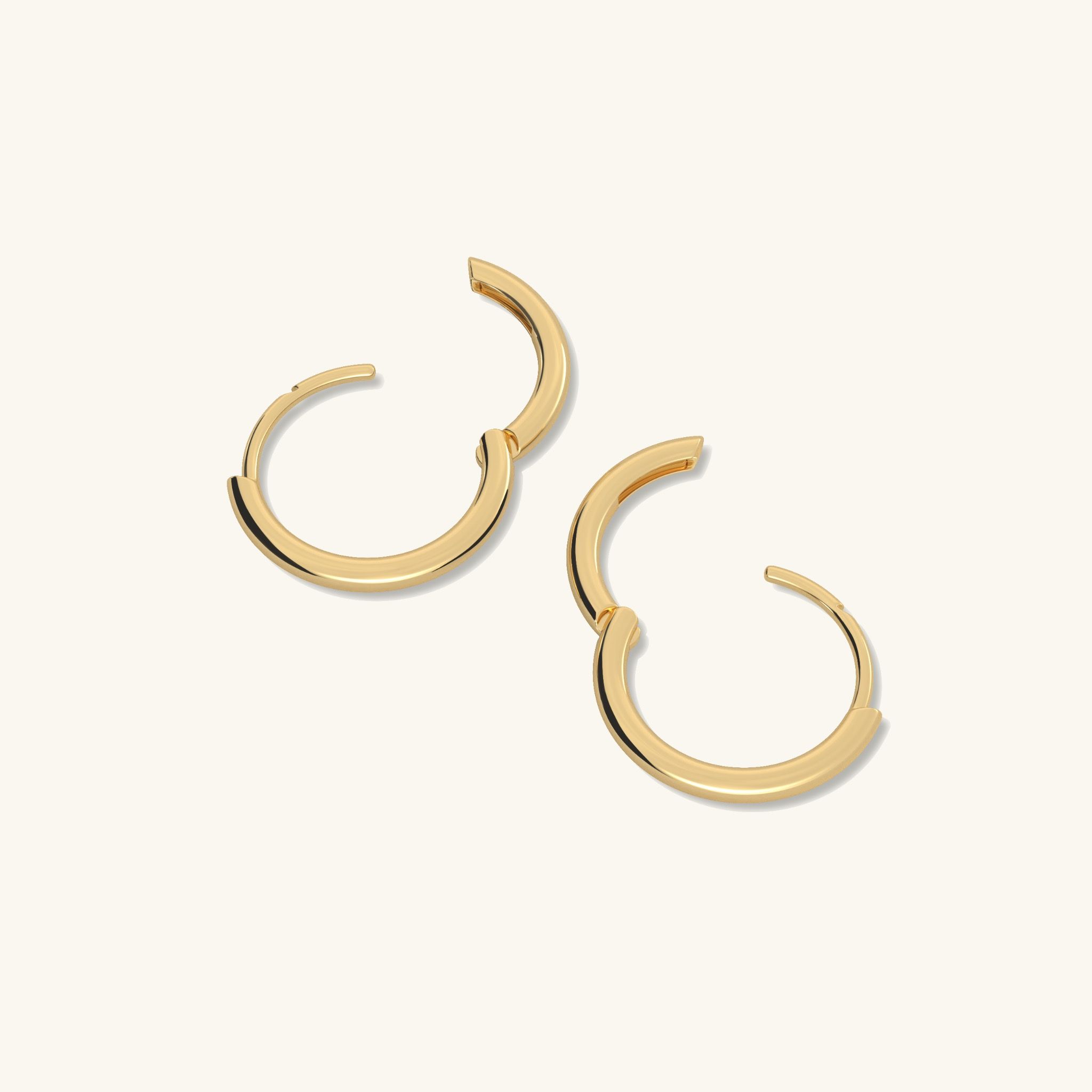 Bông tai tròn to 10mm đẹp vàng 18k & bạc thật cho nữ thiết kế tinh tế đeo sang chảnh Gix