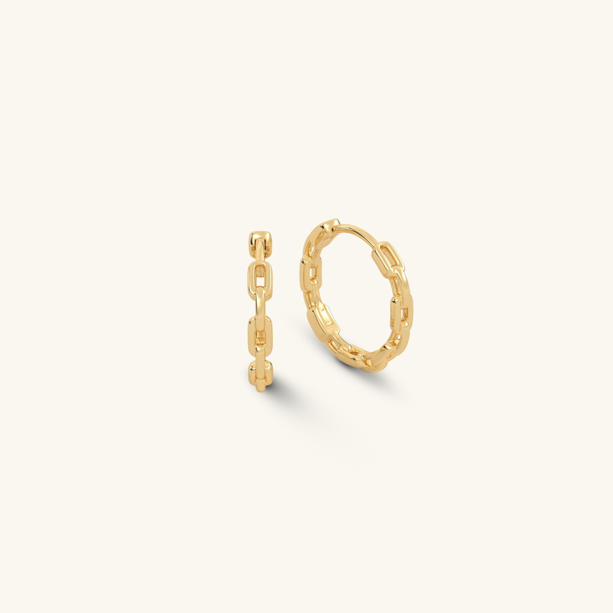 Khuyên tai tròn bạc nam nữ cá tính bạc ta Gix Jewel mạ vàng 18k phối xích