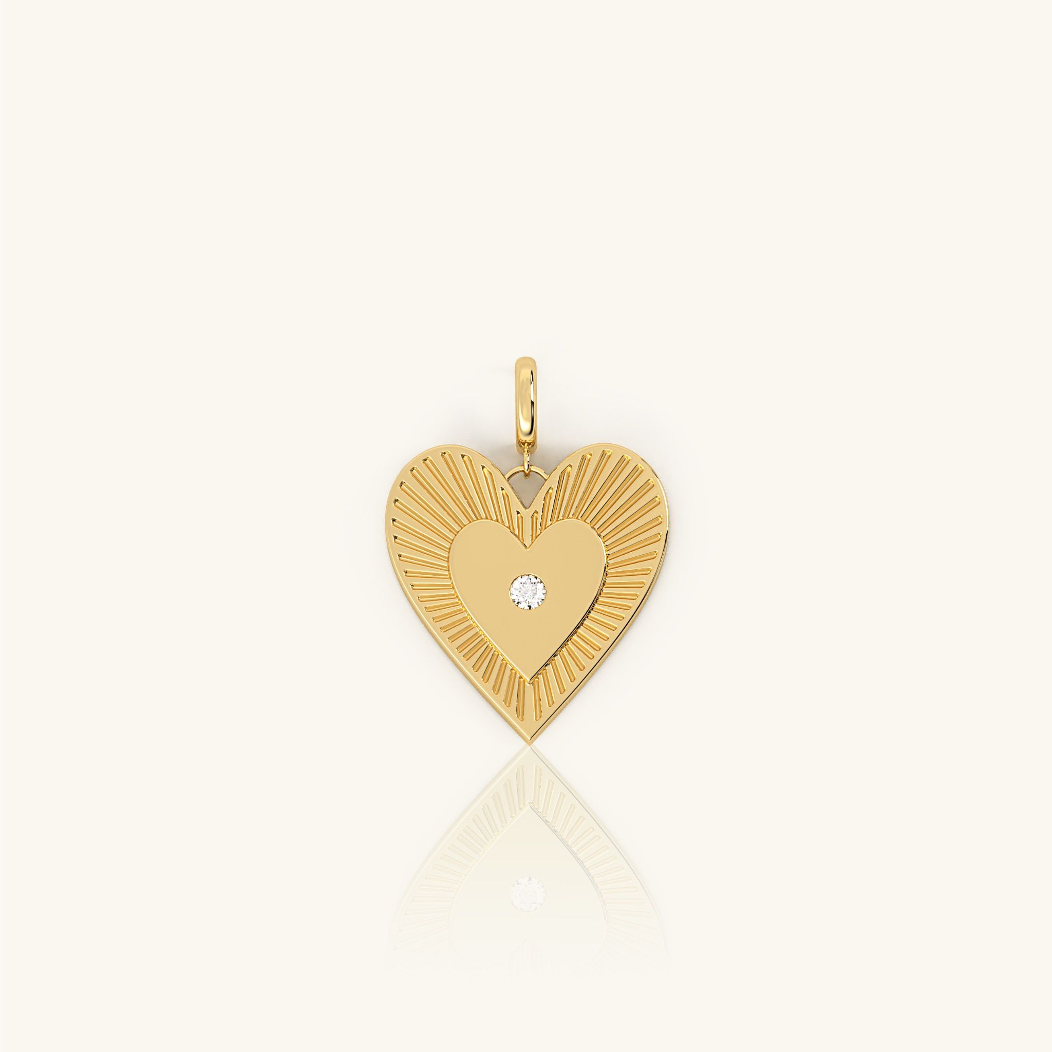 Dây chuyền vàng tây bạc ý nữ mắc xích vuông hình trái tim đính kim cương đẹp Gix Jewel