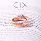  [Thiết kế riêng] Nhẫn cặp cổ điển vàng hồng độc đáo 