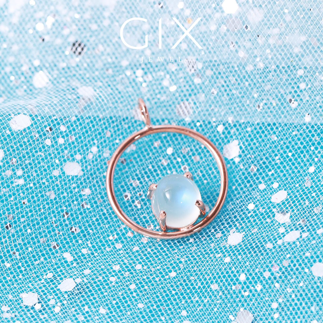 Mặt dây chuyền bạc đính đá Moonstone Gix Jewel