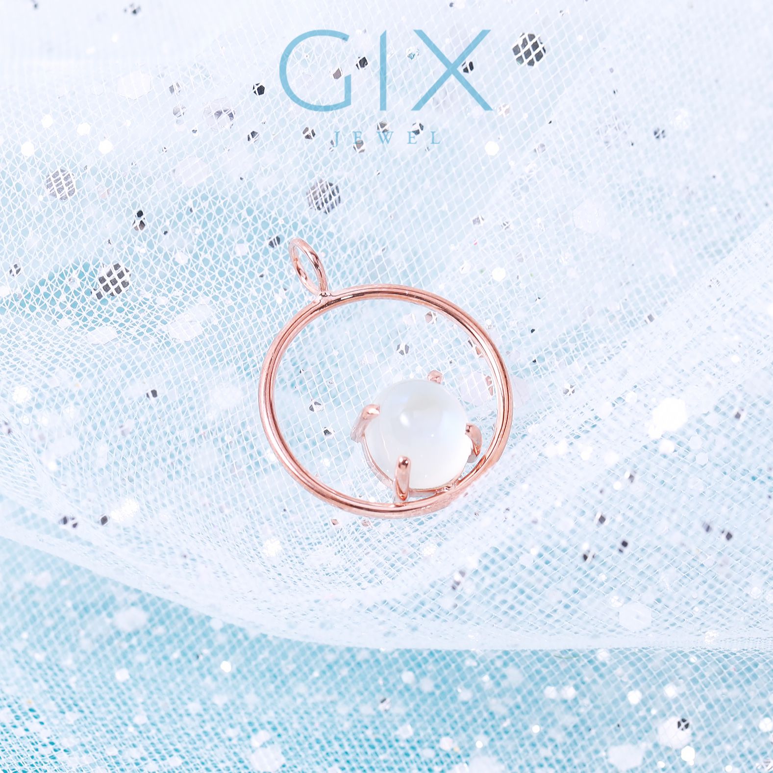 Mặt dây chuyền bạc đính đá Moonstone Gix Jewel