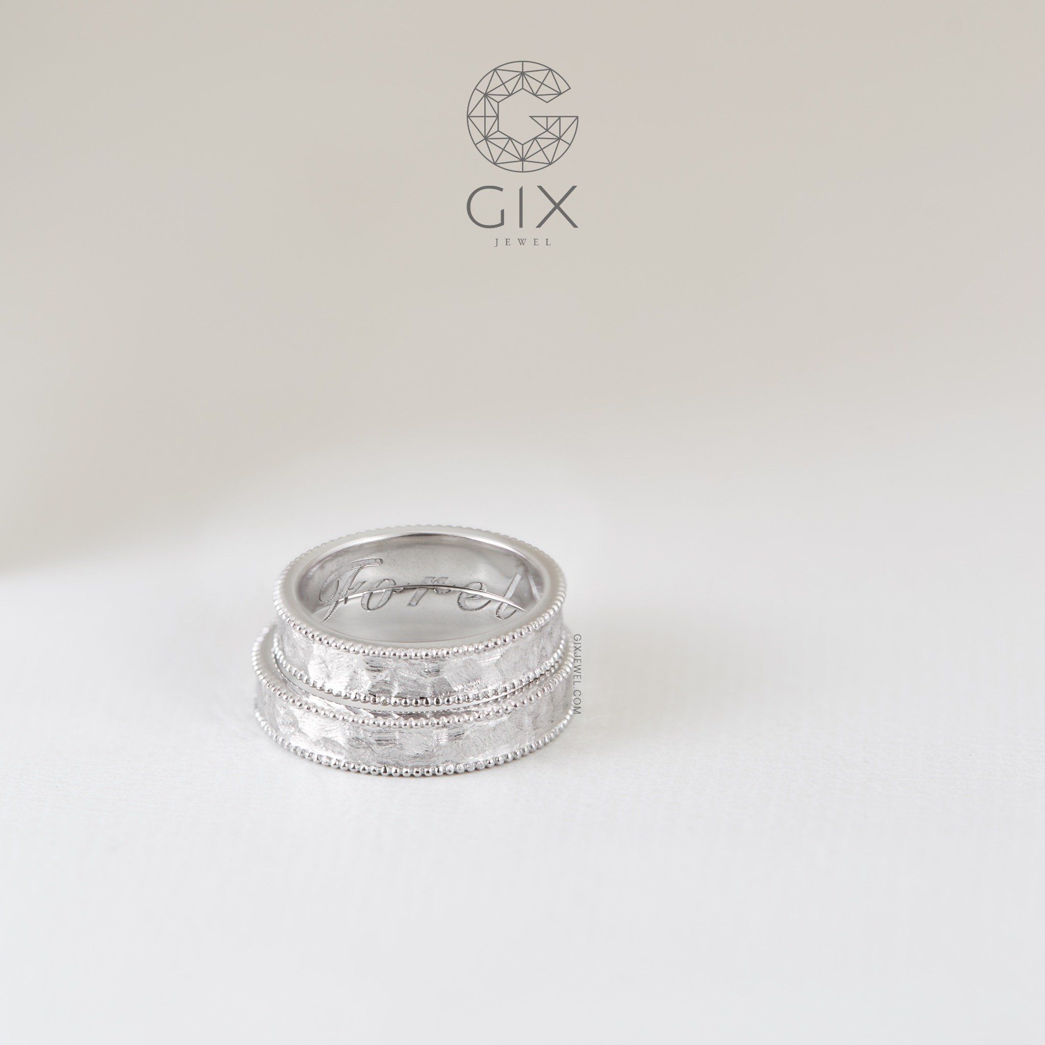 Nhẫn Cưới Vàng 10k Vát Nhám Đẹp Lạ Gix Jewel - GCR25050133