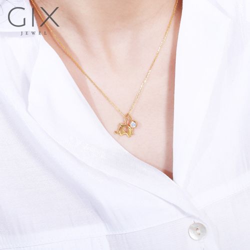  Mặt dây chuyền bạc hình con voi khoét trái tim tinh xảo Gix Jewel MDC06 