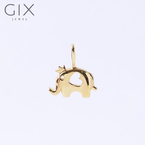 Mặt dây chuyền bạc hình con voi khoét trái tim tinh xảo Gix Jewel