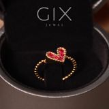  Nhẫn bạc kiểu trái tim đính hột đỏ sang trọng Gix Jewel SPGN12 