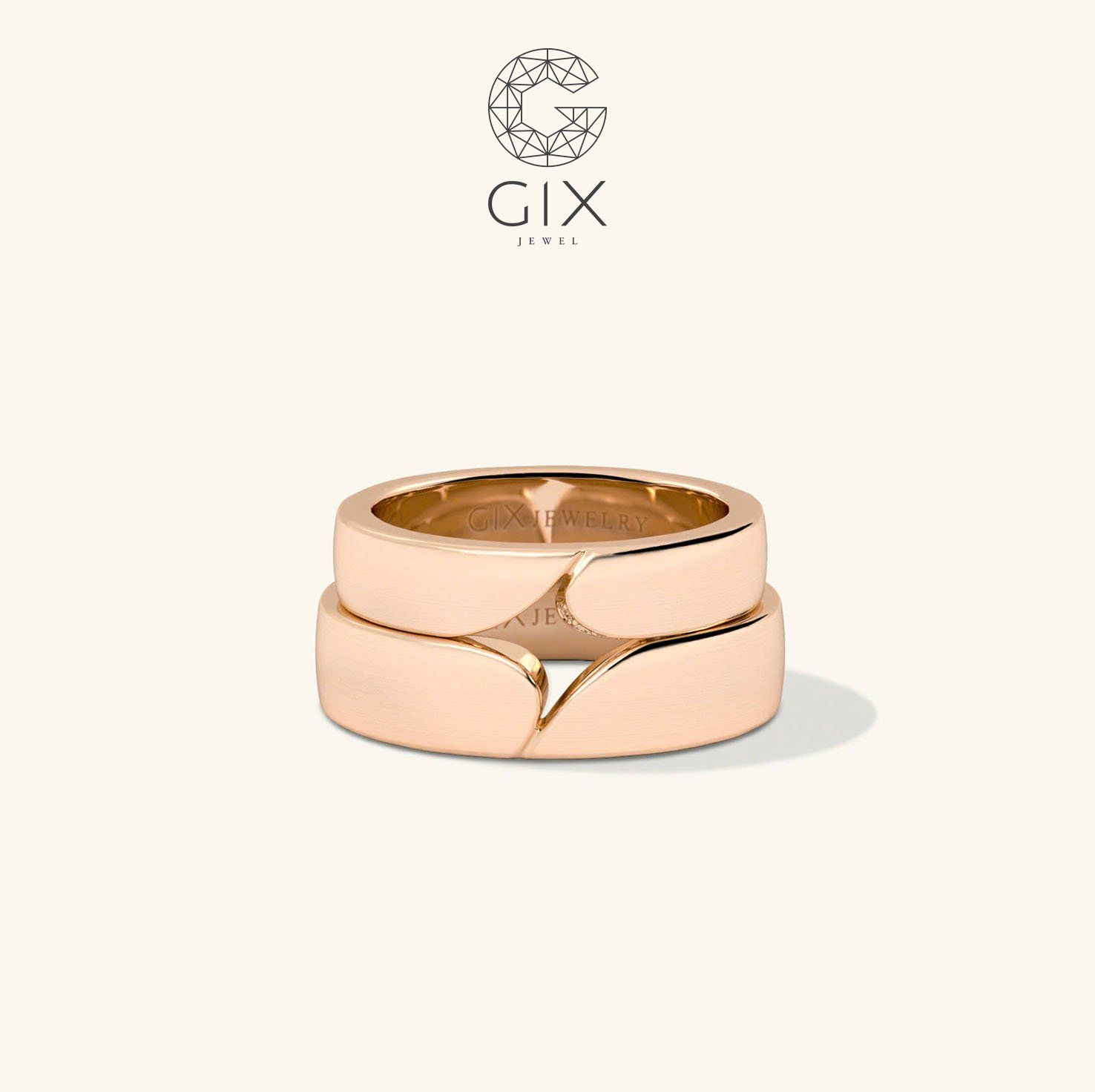 Nhẫn Cưới Vàng 14k Trơn Khắc Tên Theo Yêu Cầu Gix - GCR25050059