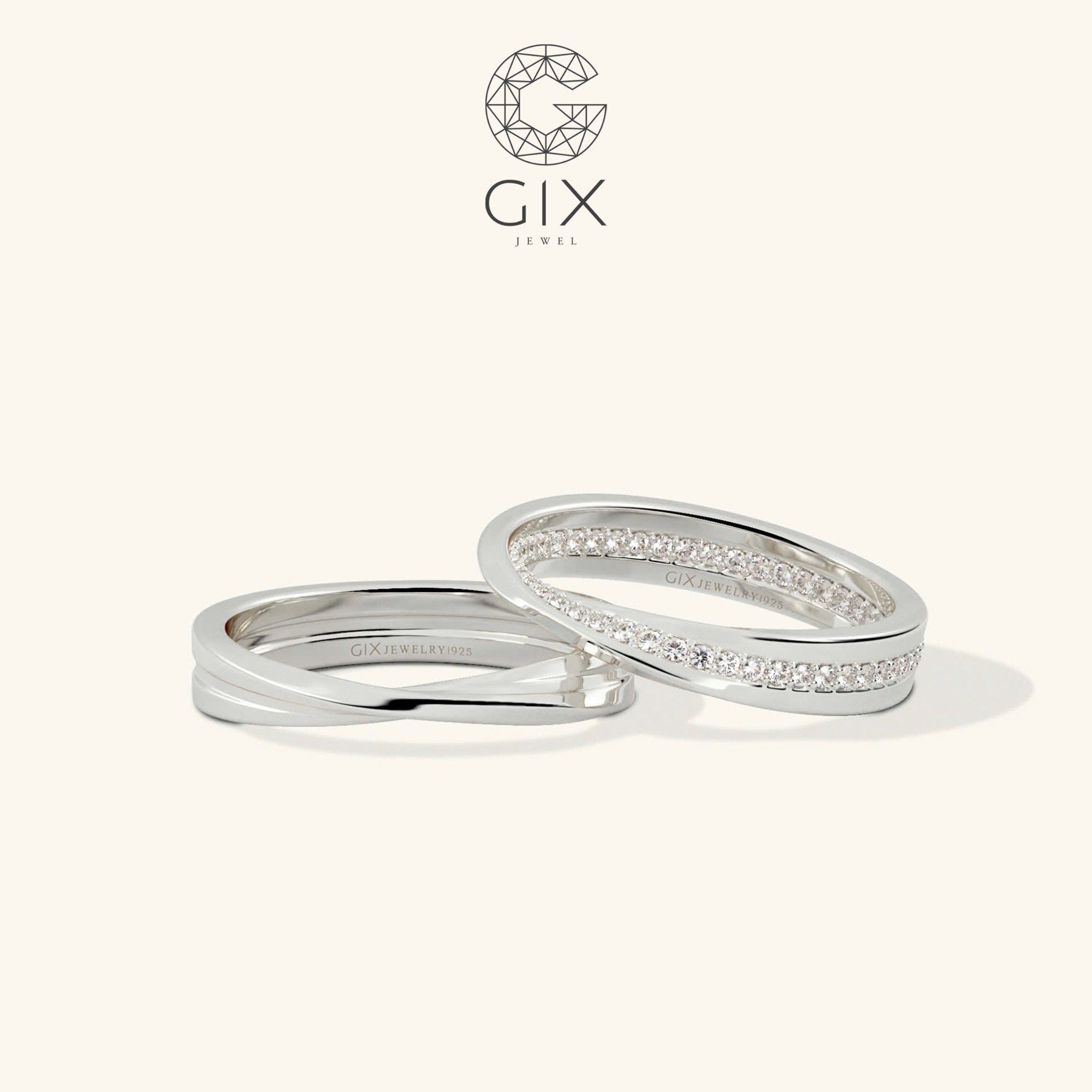 Nhẫn cưới Mobius vô cực vàng 18K đính kim cương Gix Jewel - GCR25050093