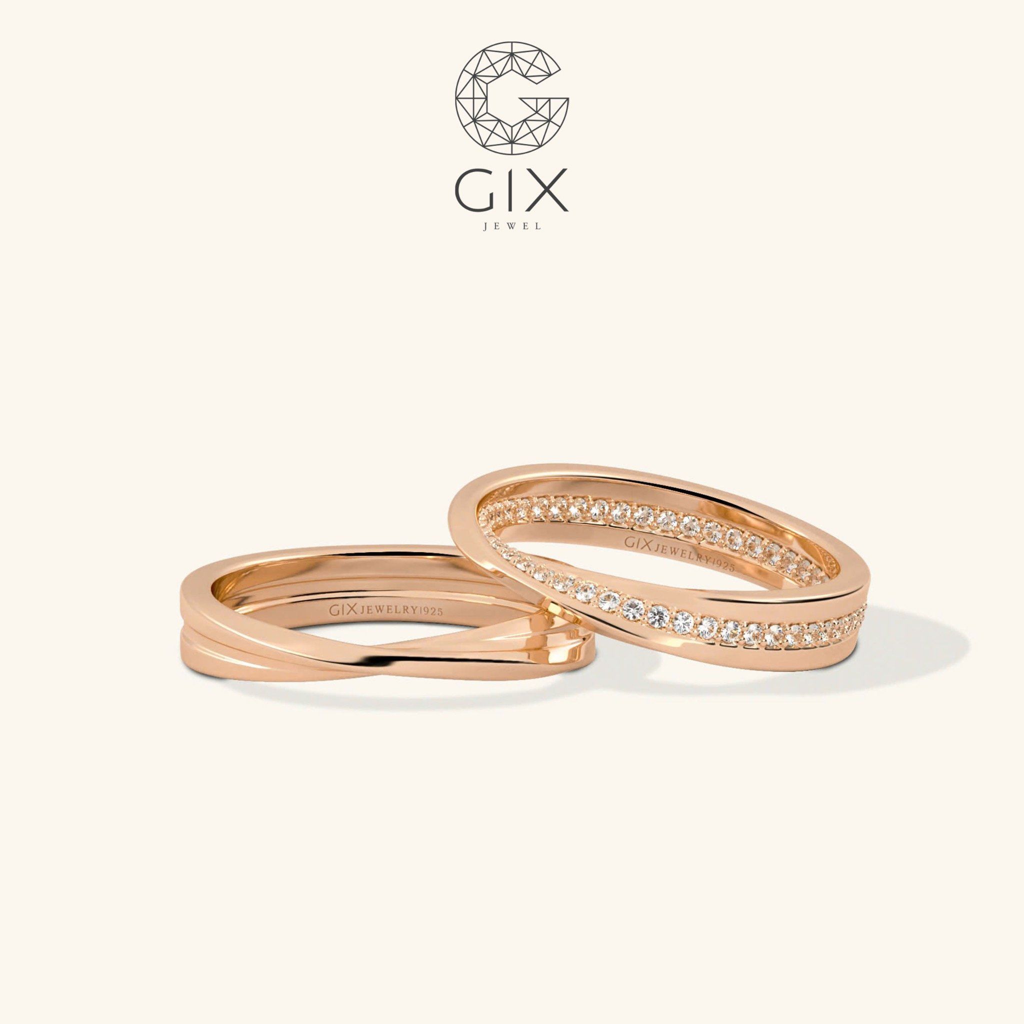 Nhẫn cưới Mobius vô cực vàng 18K đính kim cương Gix Jewel - GCR25050093