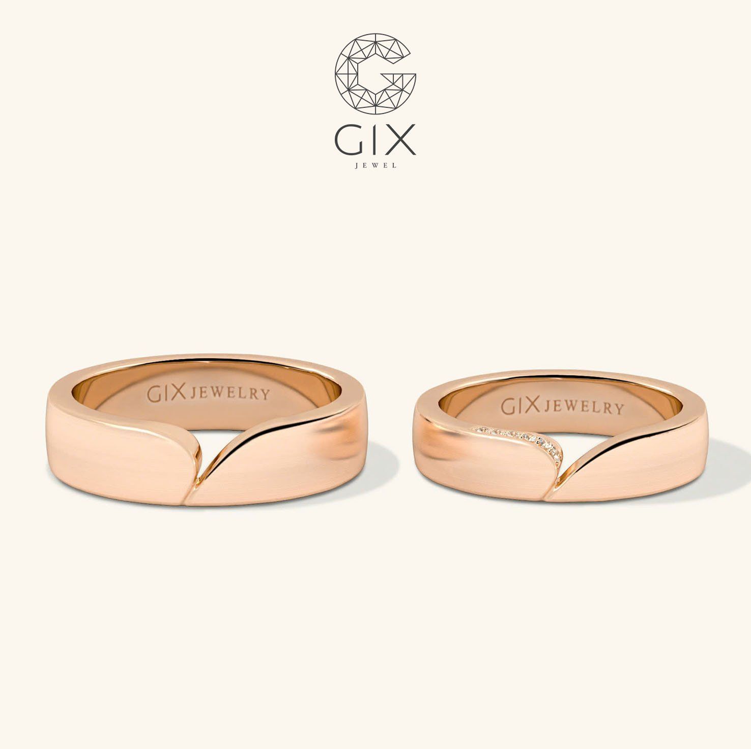 Nhẫn Cưới Vàng 14k Trơn Khắc Tên Theo Yêu Cầu Gix - GCR25050059