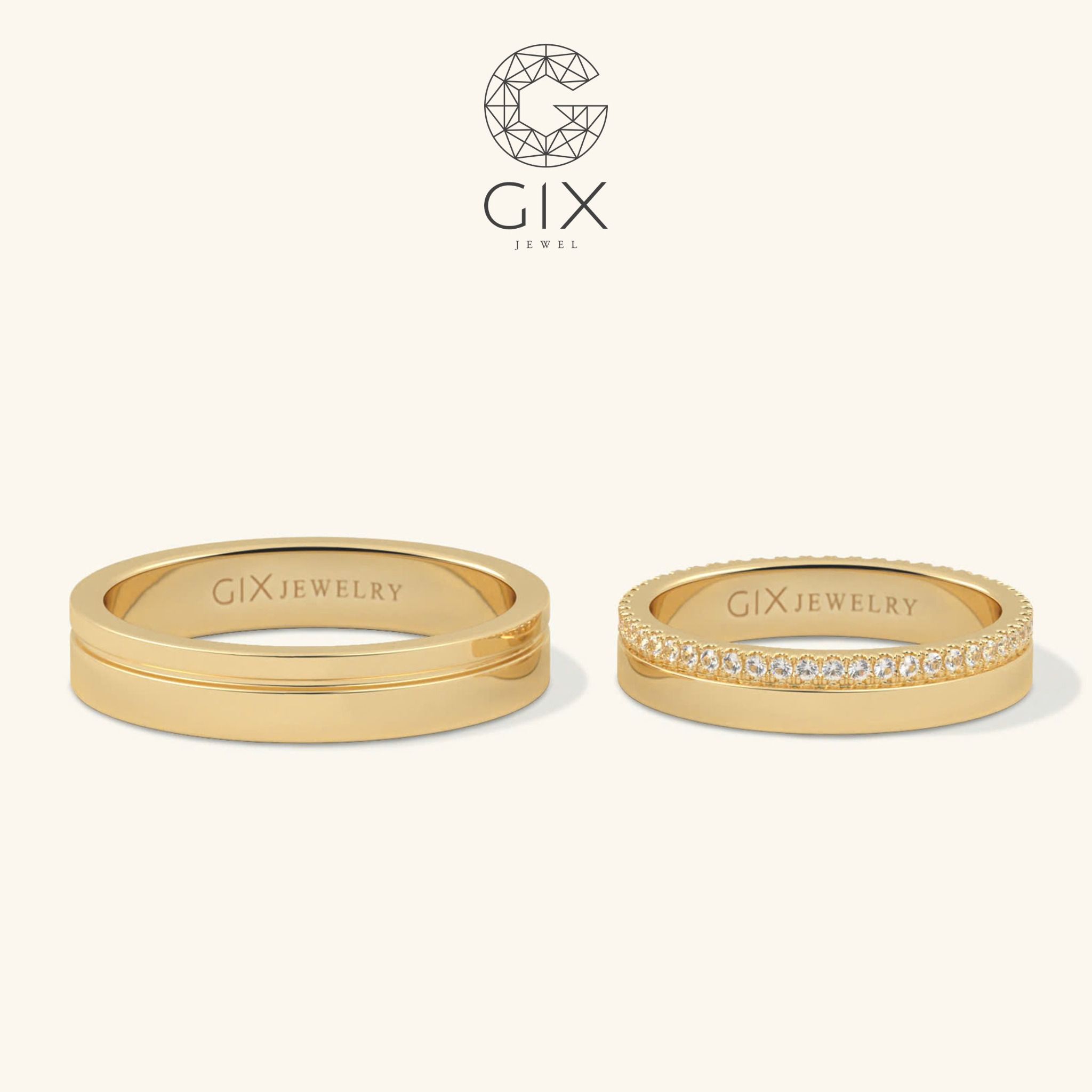 Nhẫn Cặp Đẹp Đính Đá Cao Cấp Gix Jewel - GCR25050030