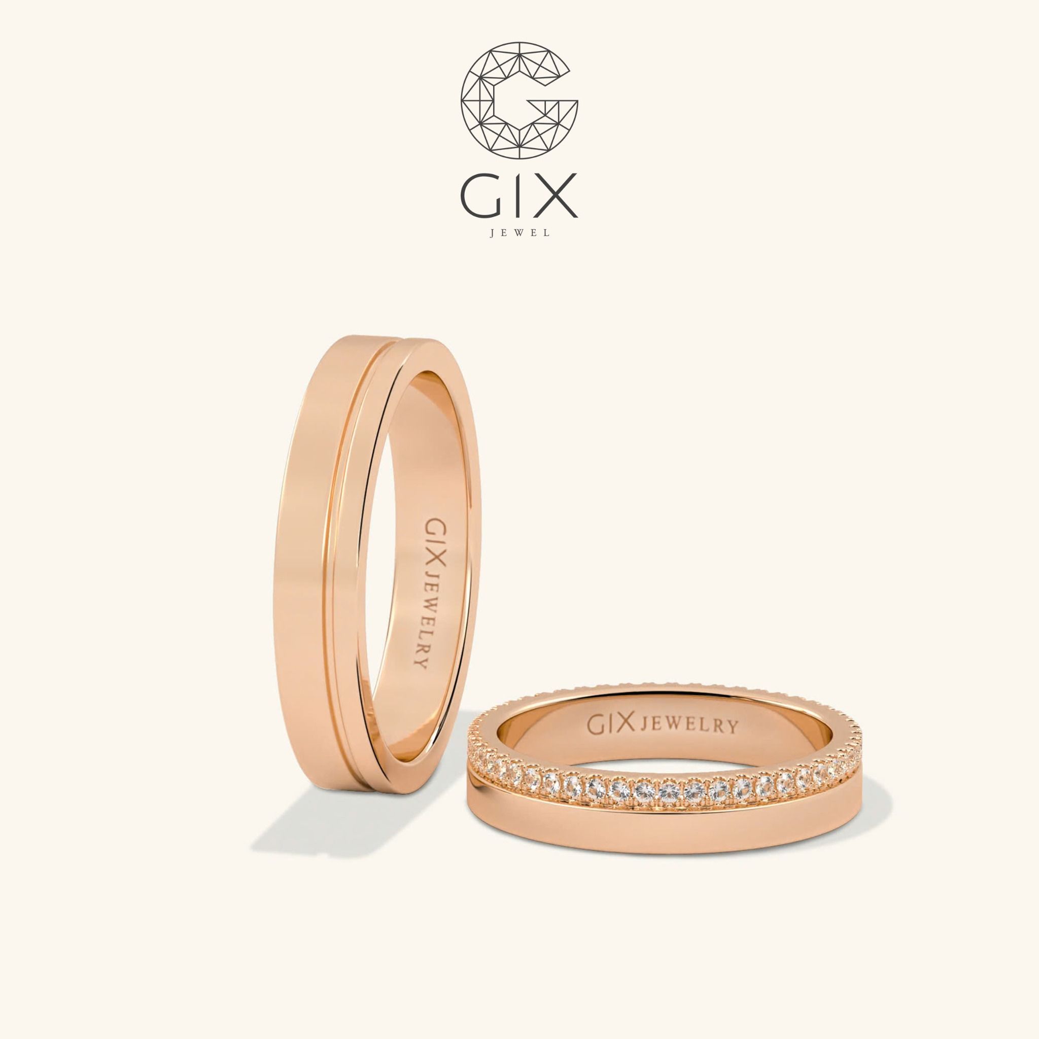 Nhẫn Cặp Đẹp Đính Đá Cao Cấp Gix Jewel - GCR25050030