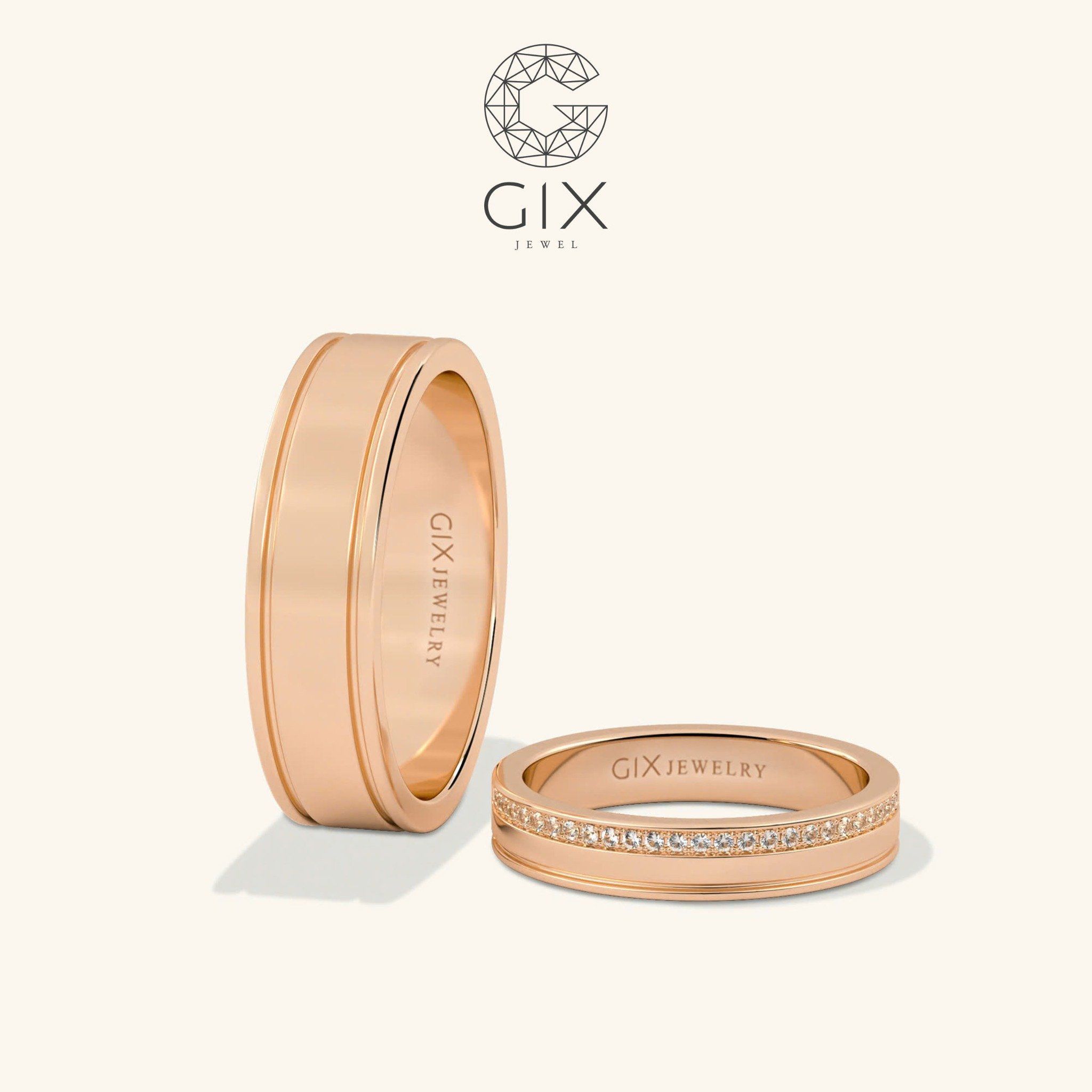 Nhẫn Cưới Vàng 18K Đơn Giản Kiểu Truyền Thống Gix Jewelry - GCR25050015