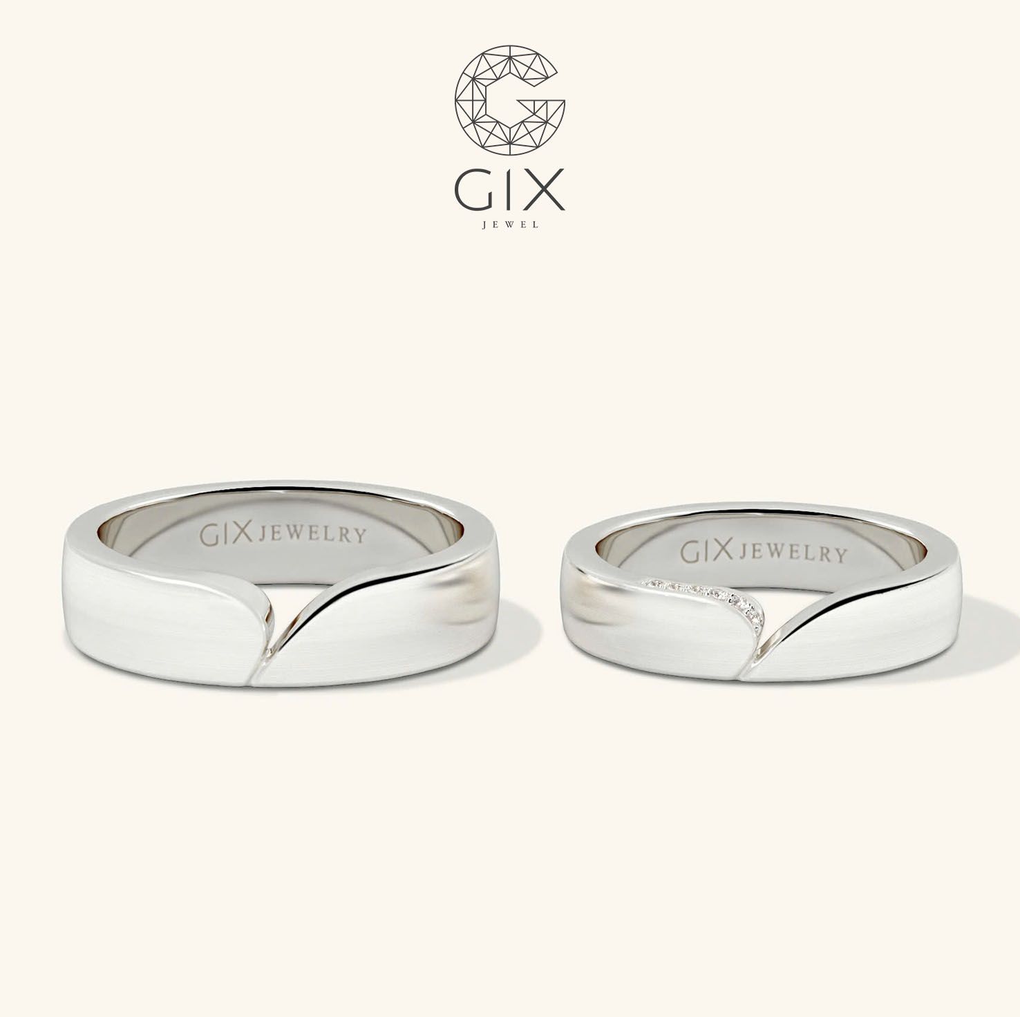 Nhẫn Cưới Vàng 10k Trơn Khắc Tên Theo Yêu Cầu Gix - GCR25050059