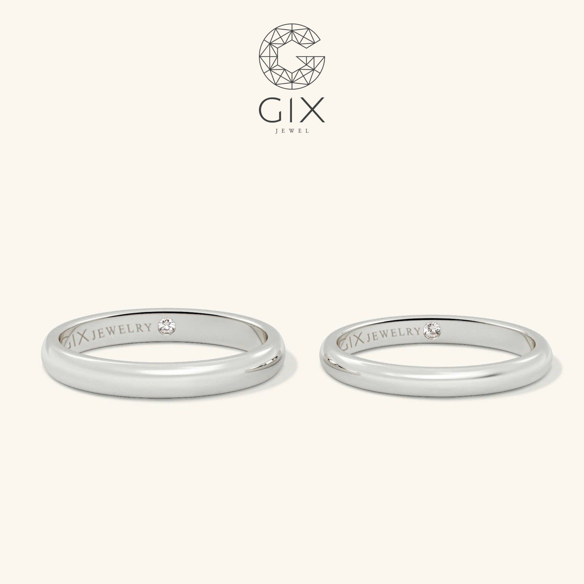 Nhẫn Cưới Vàng 610 Trơn Khắc Tên Theo Yêu Cầu Gix - GCR25050017