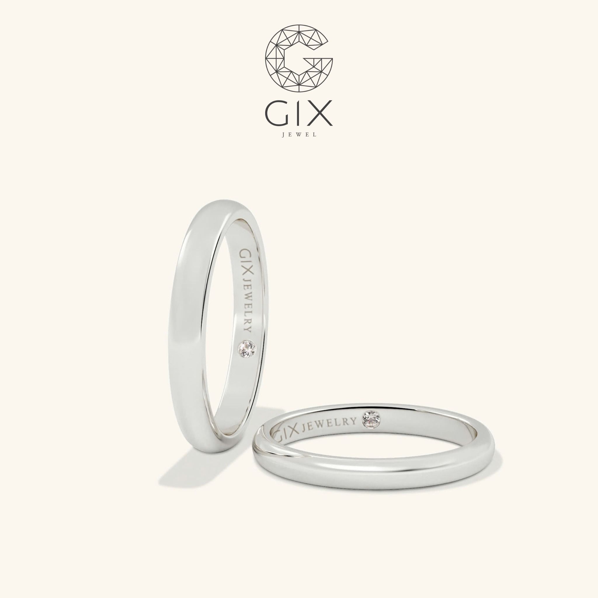 Nhẫn Cưới Vàng 14k Trơn Khắc Tên Theo Yêu Cầu Gix - GCR25050017