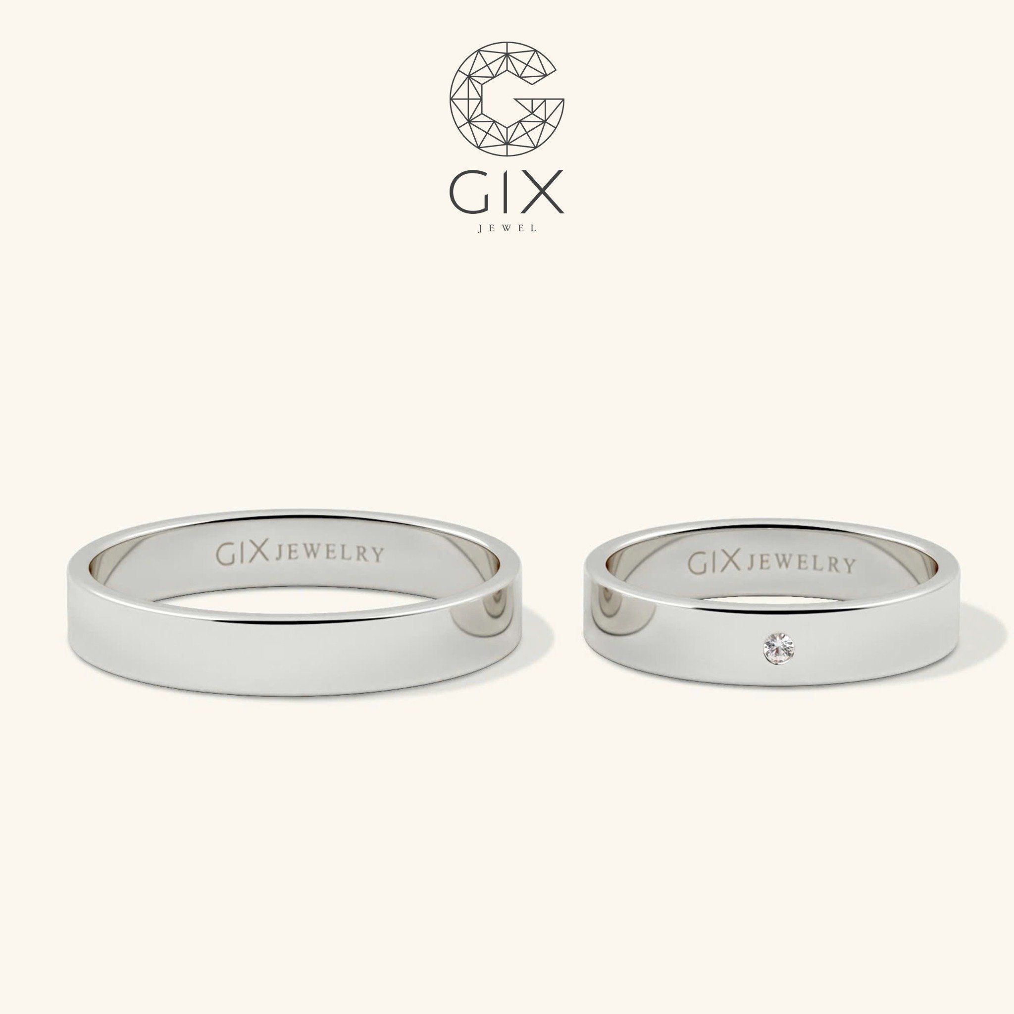 Nhẫn Cưới Vàng 18k Truyền Thống Đơn Giản Đẹp Gix - GCR25050134