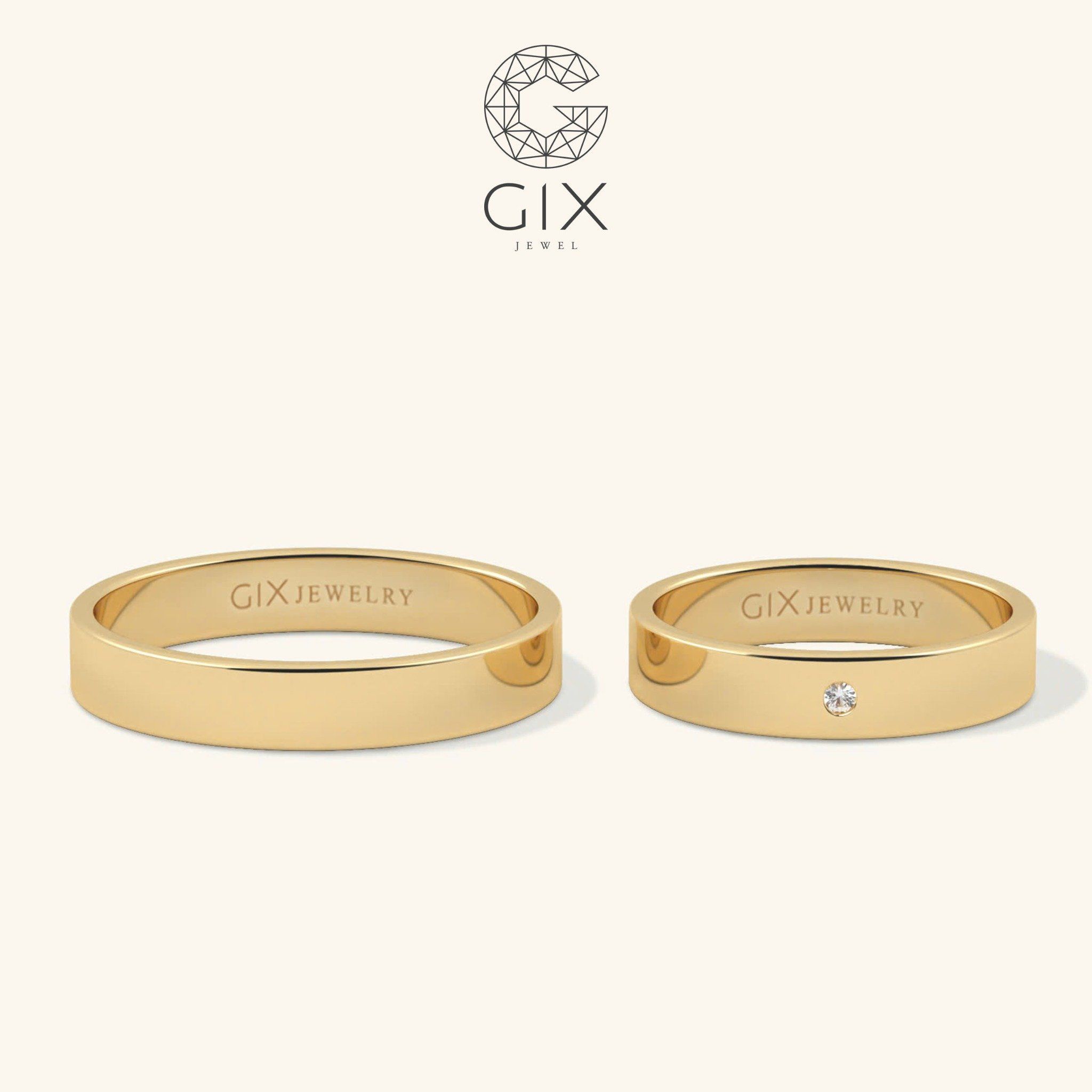 Nhẫn Cưới Vàng 18k Truyền Thống Đơn Giản Đẹp Gix - GCR25050134