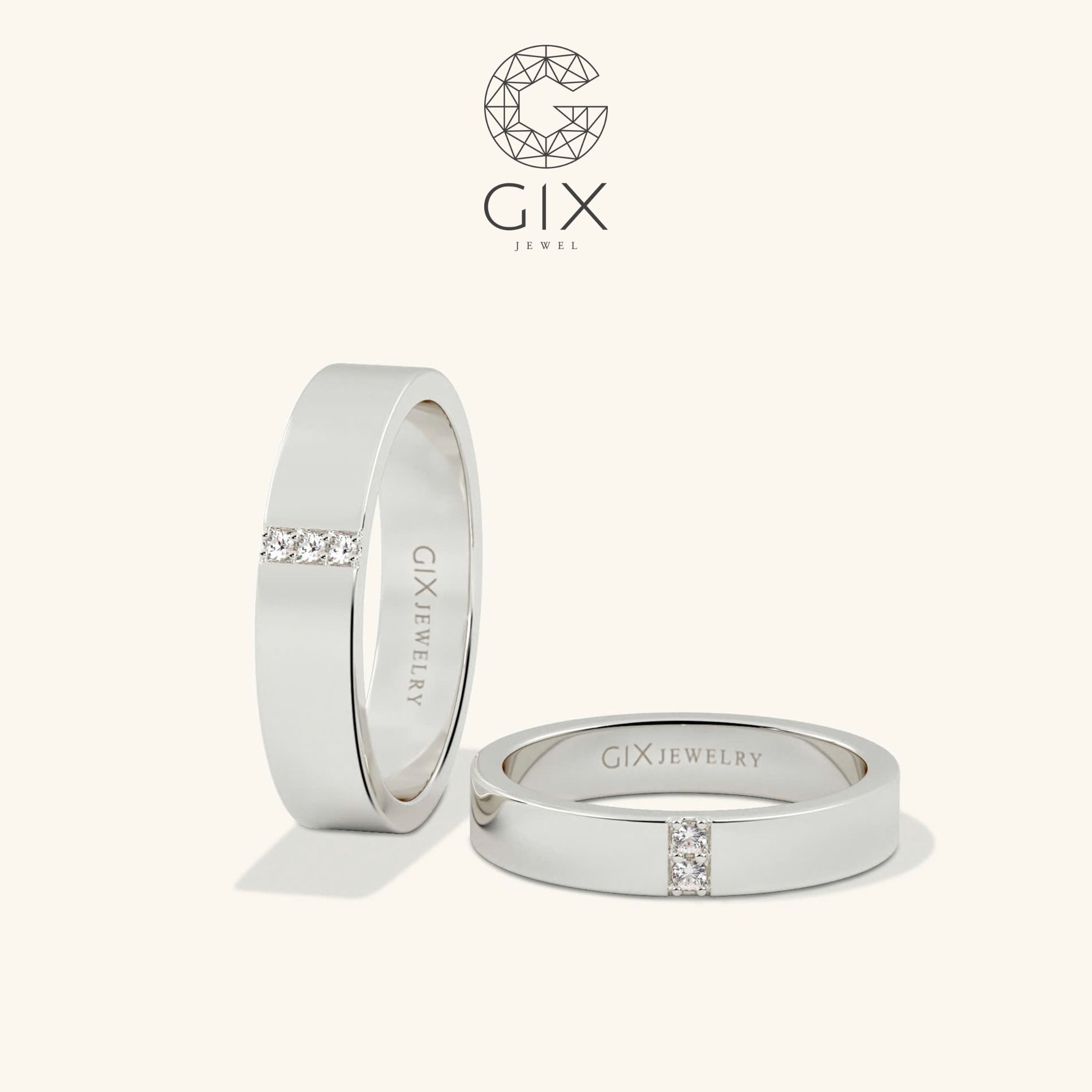 Nhẫn đôi đẹp bạc ý 925 in dấu vân tay Gix Jewel - GCR25050009