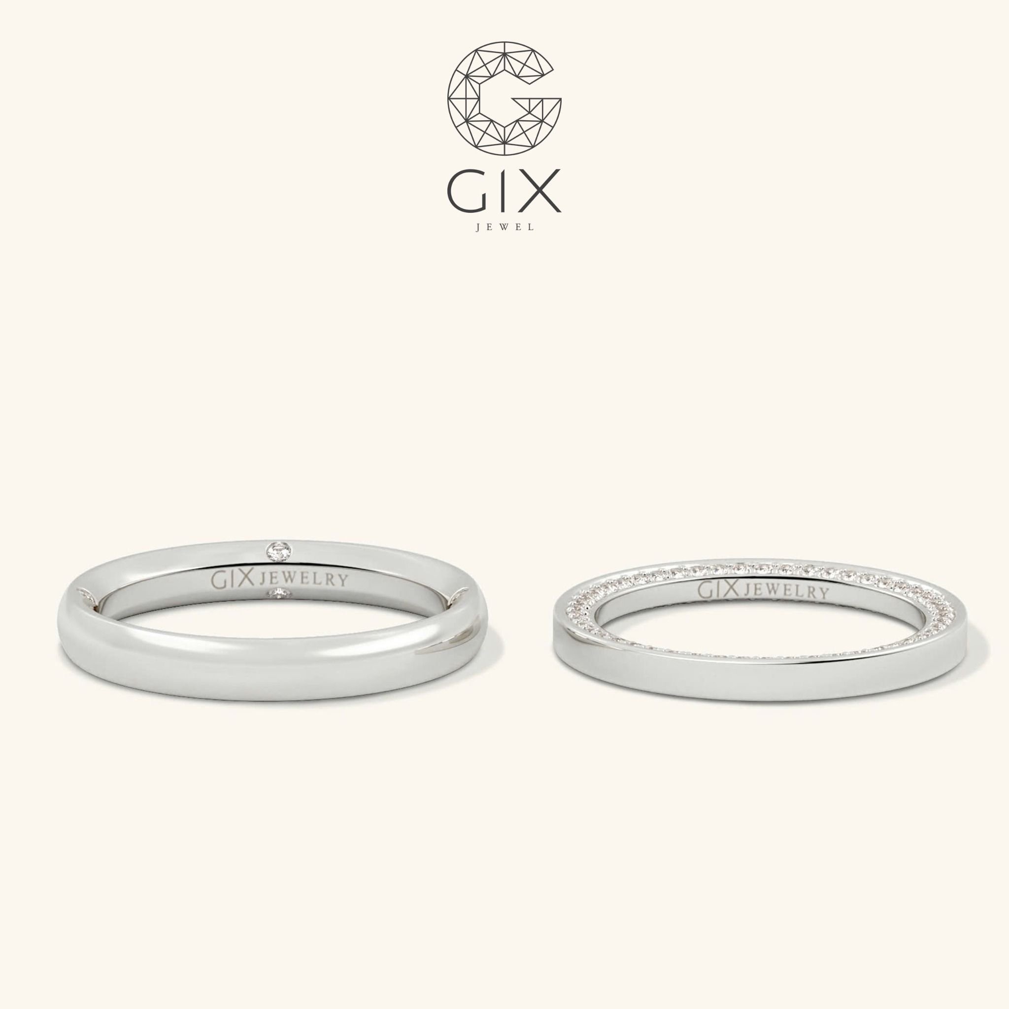 Nhẫn Cặp Kim Cương Moissanite Đẹp Gix Jewel - GCR25050014