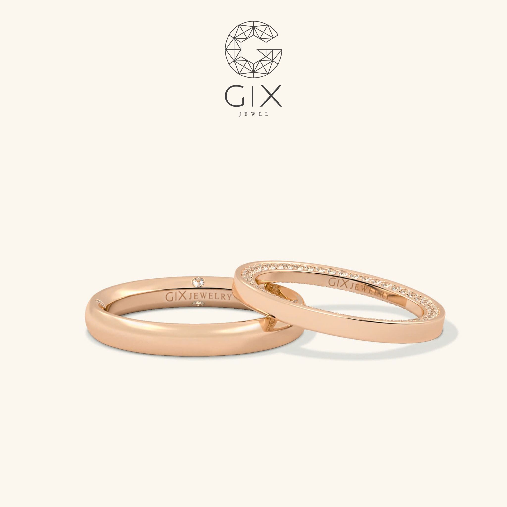 Nhẫn Cặp Kim Cương Moissanite Đẹp Gix Jewel - GCR25050014