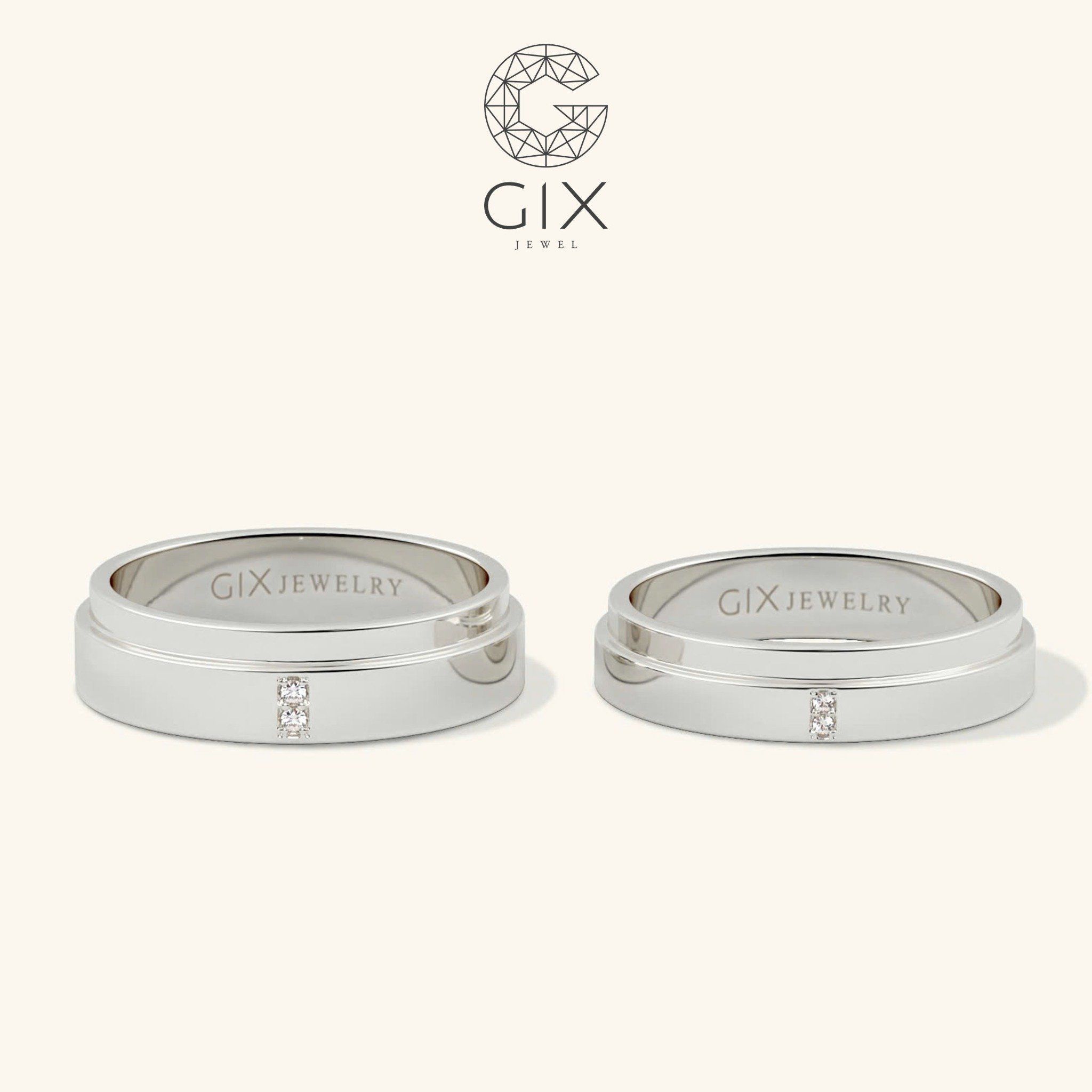 Nhẫn Cưới Colore Hai Màu Vàng 10K Khắc Tên Gix Jewel - GCR25050019