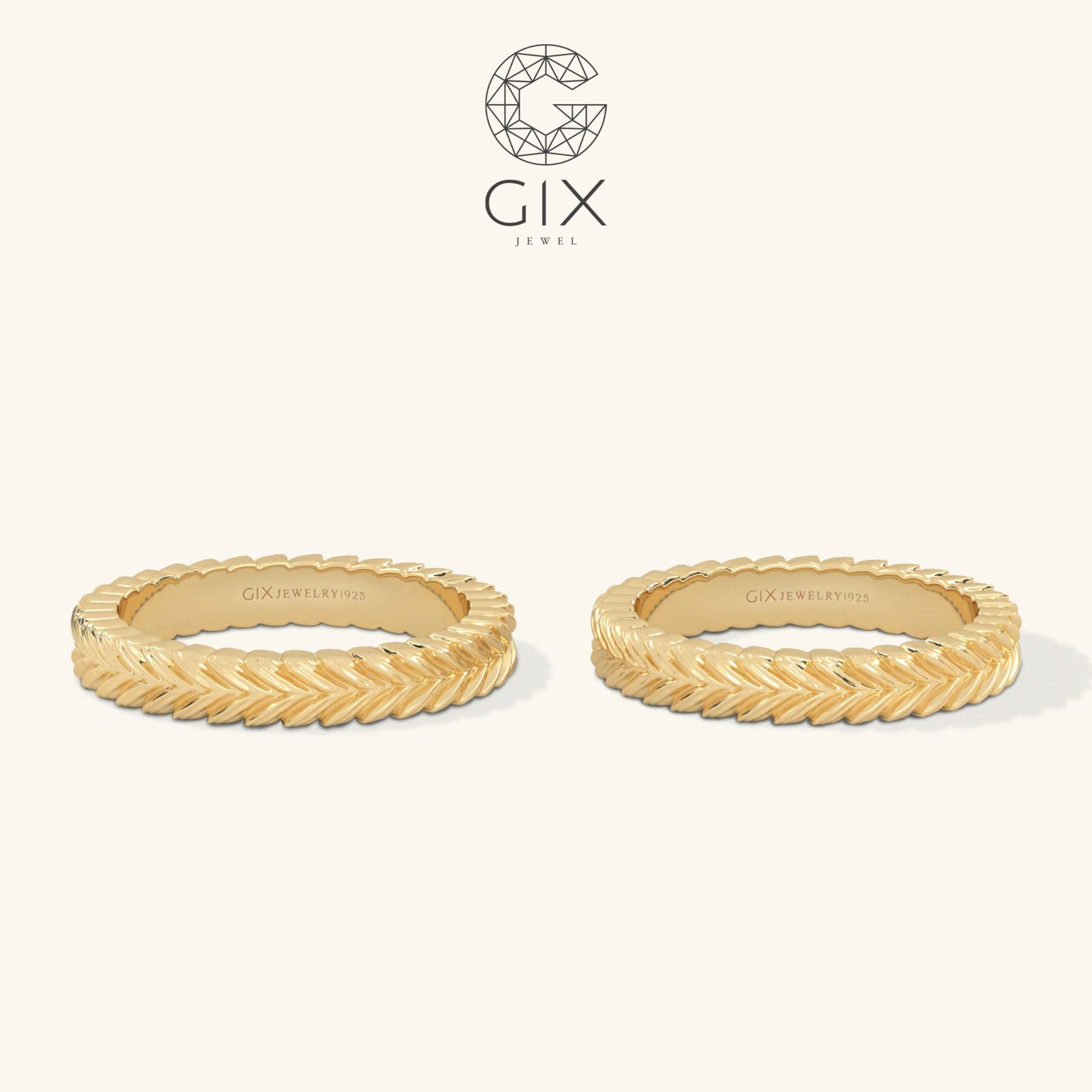 Nhẫn vàng cưới 18k trơn đẹp đơn giản sang trọng tặng bạn thân Gix Jewel