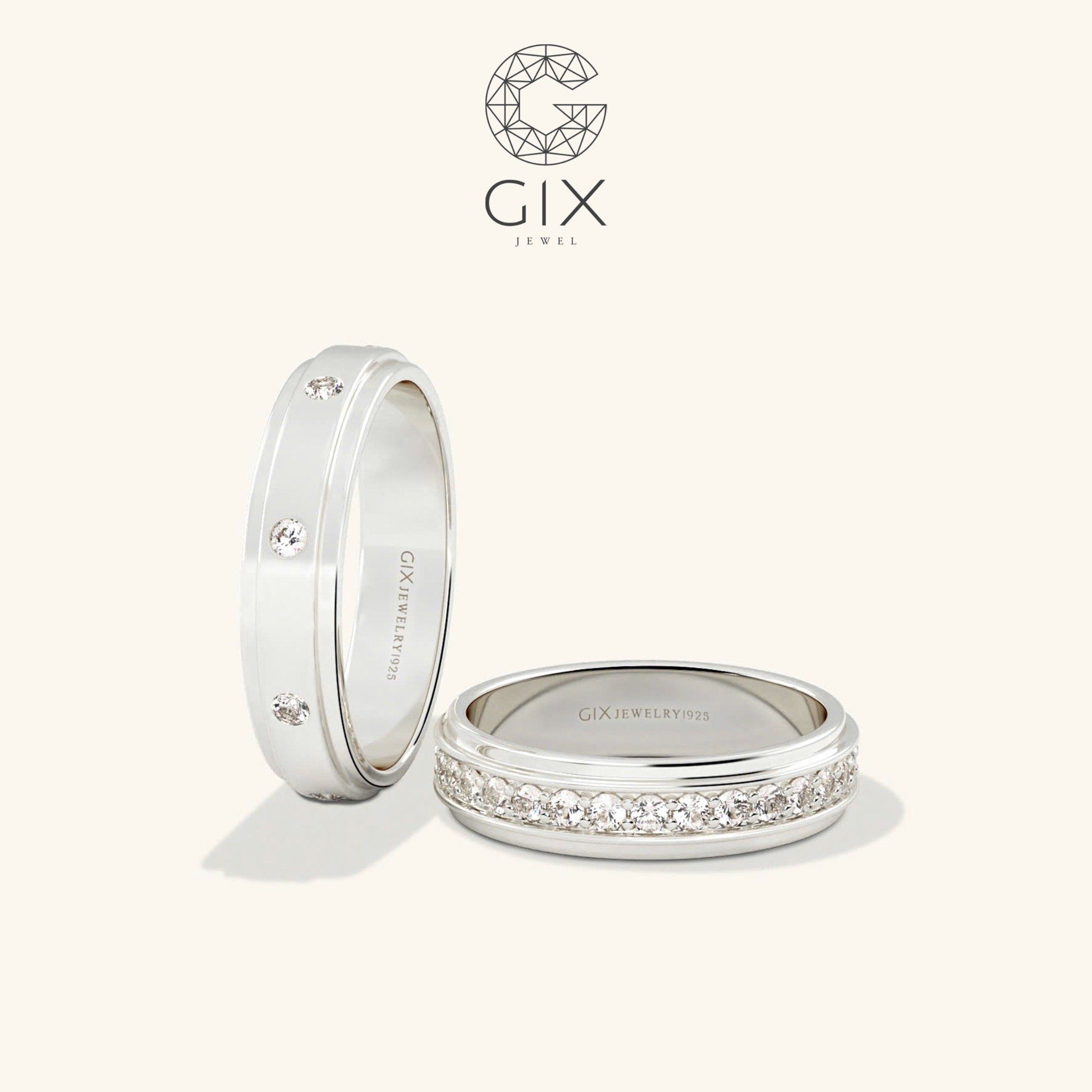 Nhẫn cưới vàng 10k thiết kế riêng khắc chữ theo yêu cầu Gix - GCR25050099