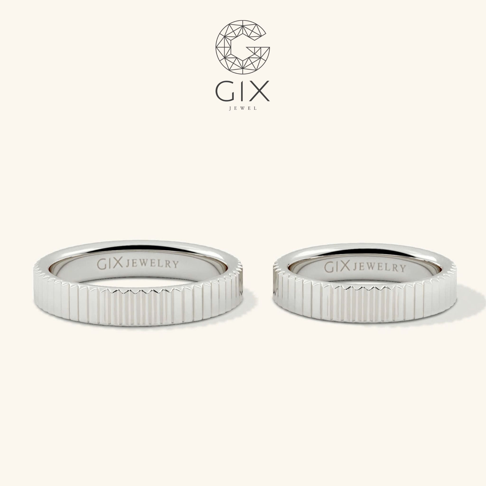 Nhẫn cưới trơn vàng tây 18k truyền thống kiểu mới tặng cưới Gix Jewel