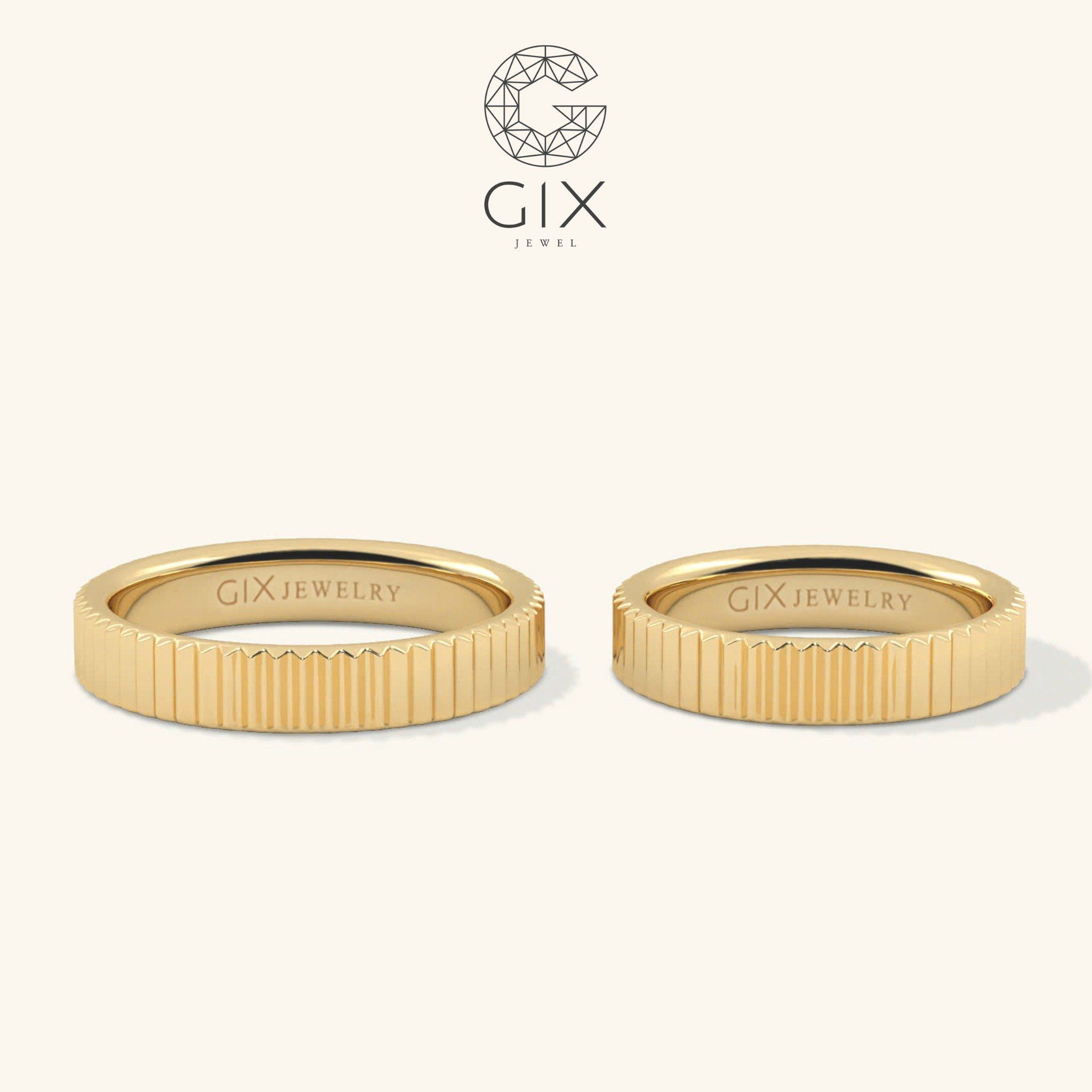 Nhẫn Cưới Vàng 18K Trơn Truyền Thống Kiểu Mới Gix - GCR25050003