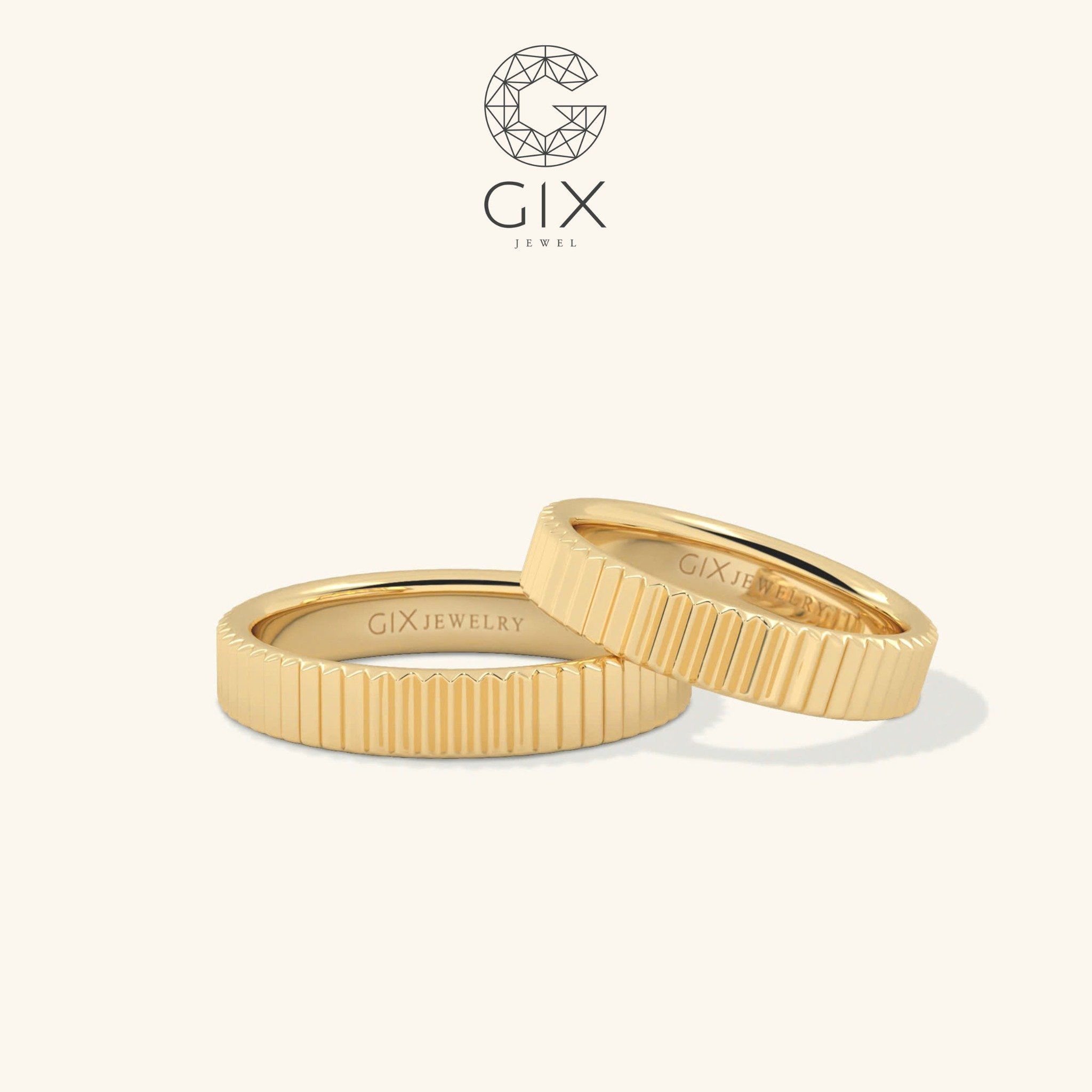 Nhẫn Cưới Vàng 18K Trơn Truyền Thống Kiểu Mới Gix - GCR25050003