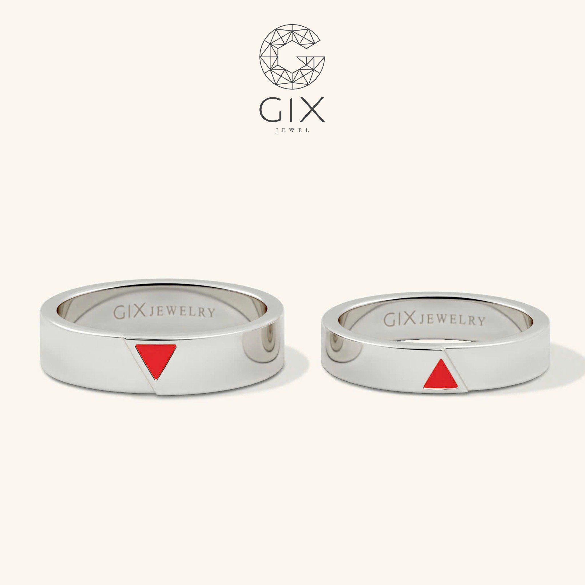 Nhẫn Cưới Vàng Tây 18K Đẹp Khắc Chữ Gix Jewel - GCR2505007