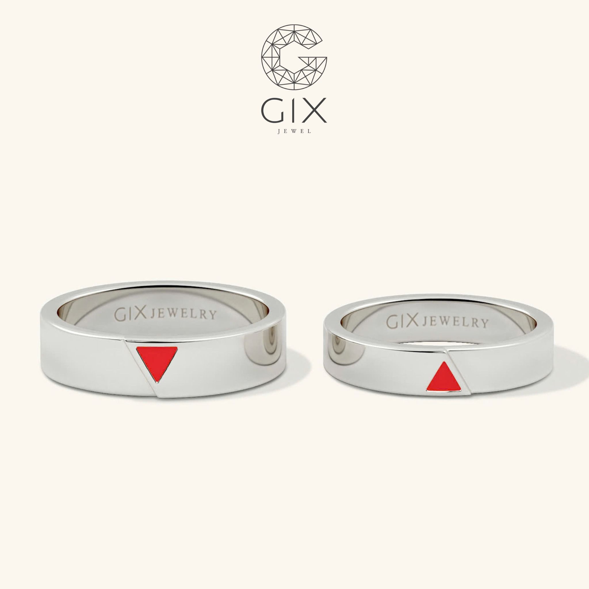 Nhẫn vàng cưới 18k trơn đẹp đơn giản sang trọng khắc chữ theo yêu cầu Gix Jewelry